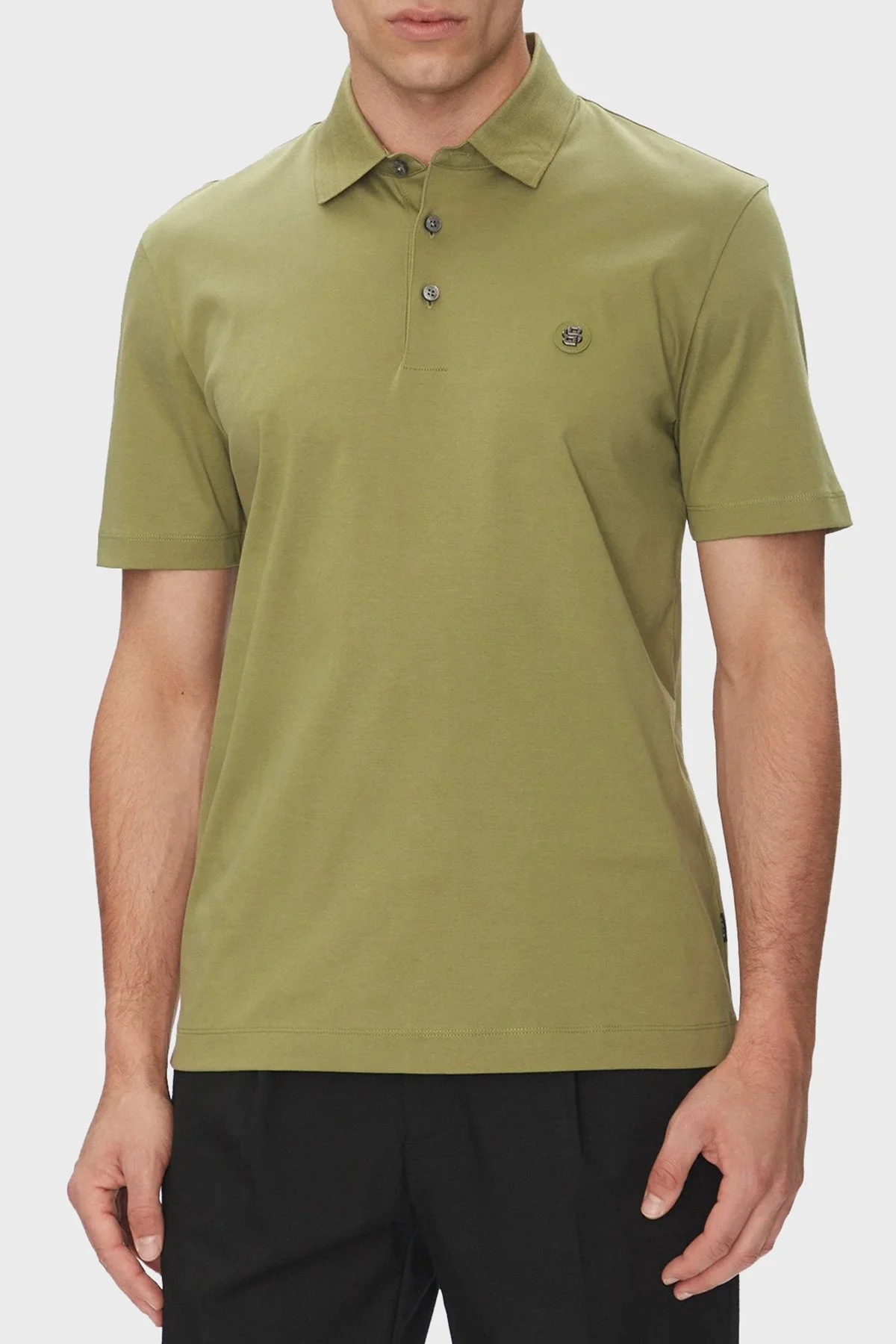 Boss % 100 Pamuk Regular Fit Düğmeli Erkek Polo Yaka T Shirt 50520297 311 HAKİ - 1