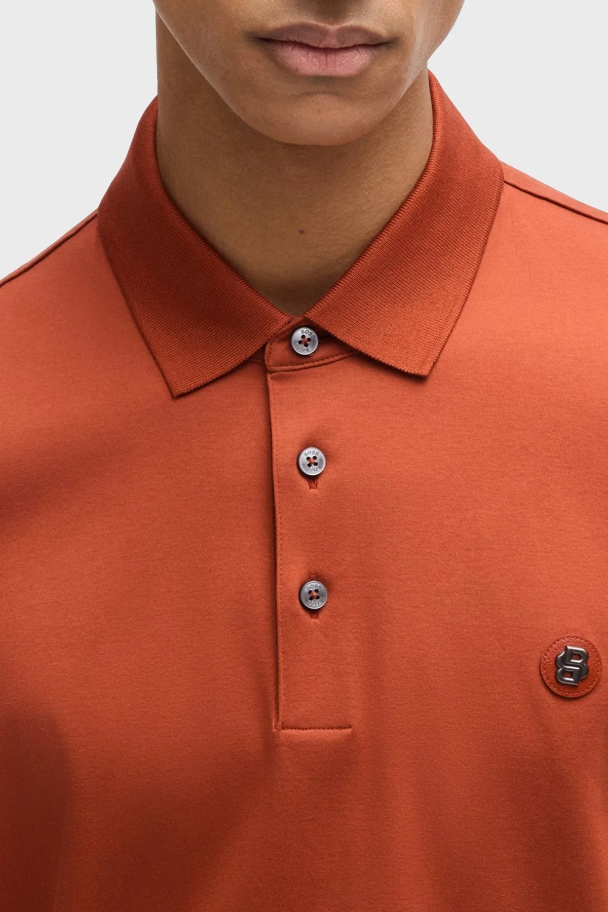 Boss % 100 Pamuk Regular Fit Düğmeli Erkek Polo Yaka T Shirt 50520297 806 KİREMİT - 4