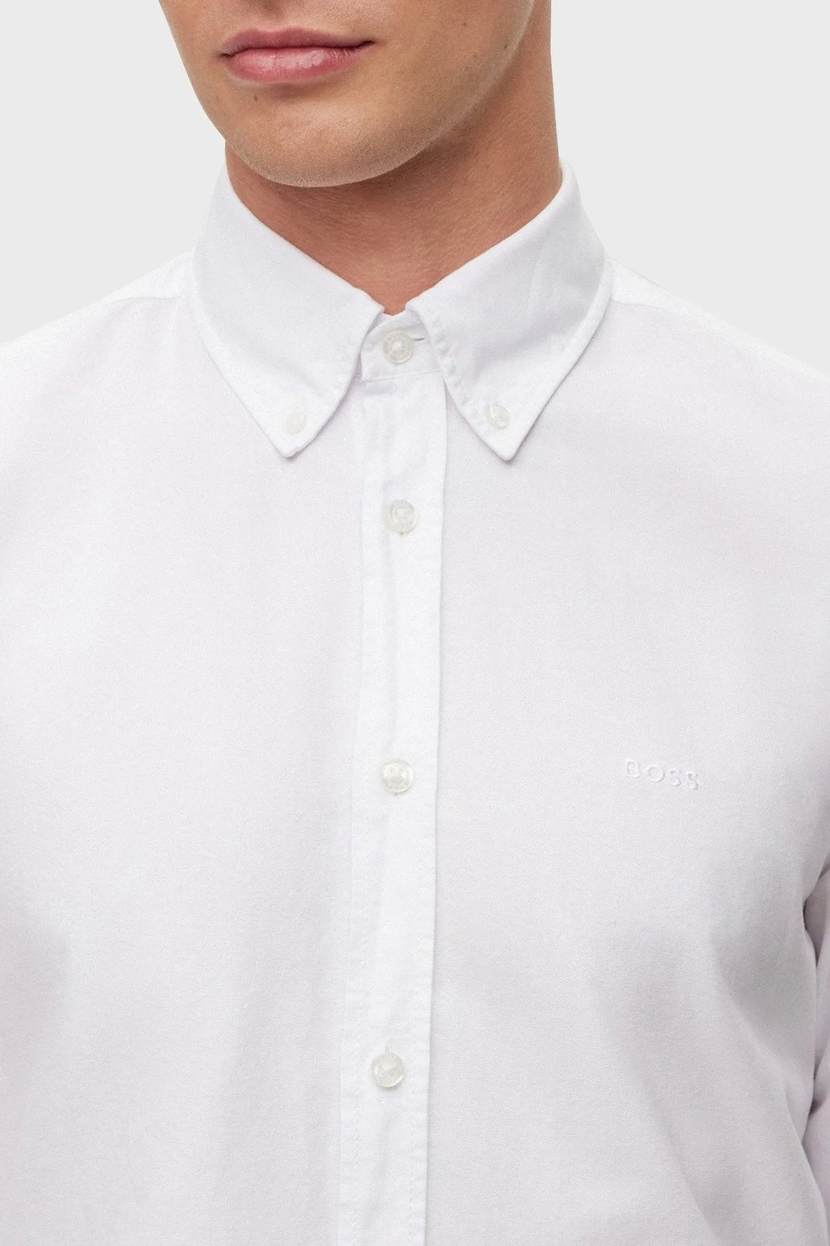 Boss % 100 Pamuk Regular Fit Düğmeli Yaka Erkek Gömlek 50489341 100 BEYAZ - 11