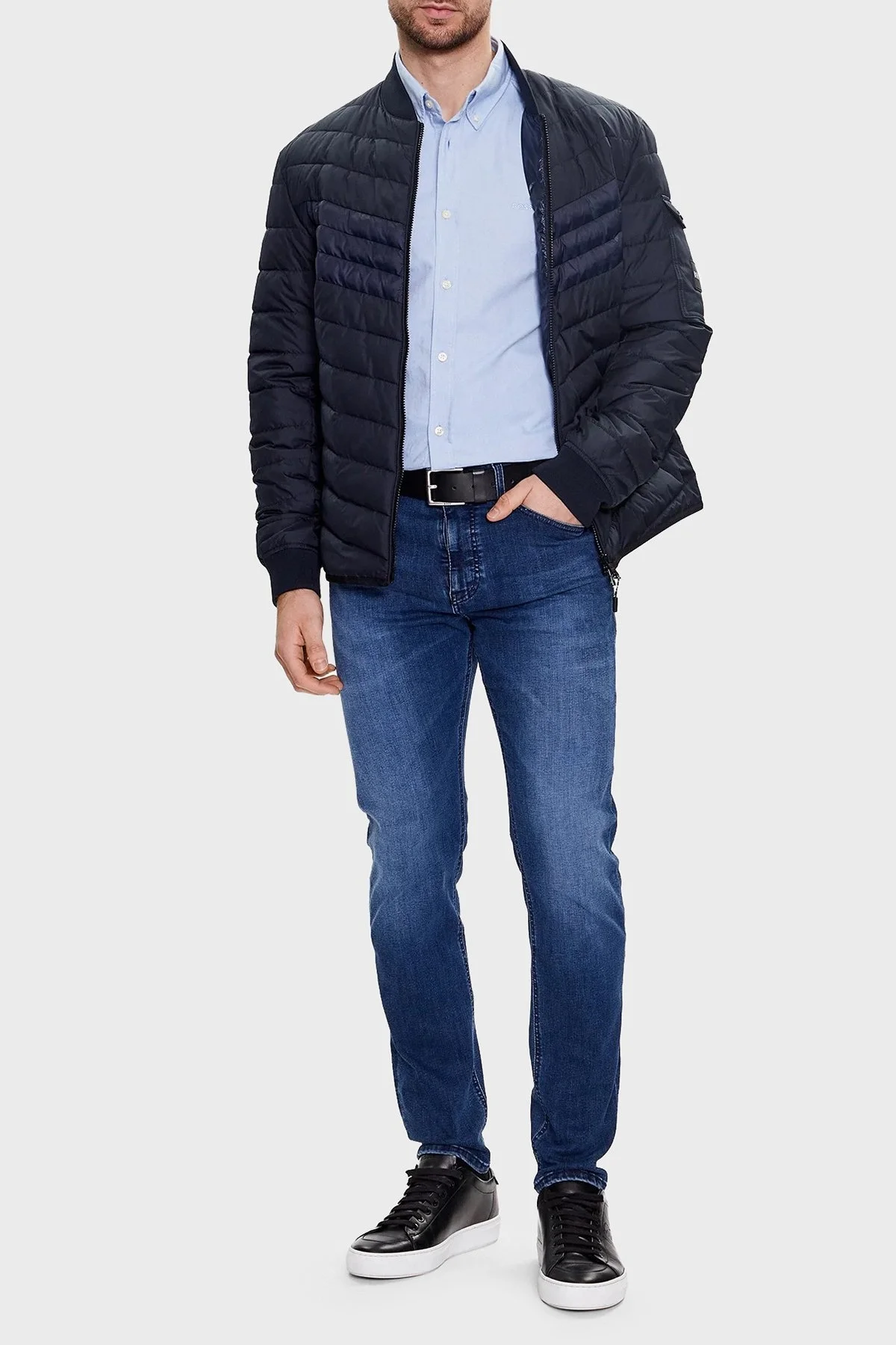 Boss % 100 Pamuk Regular Fit Düğmeli Yaka Erkek Gömlek 50489341 460 MAVİ - 8