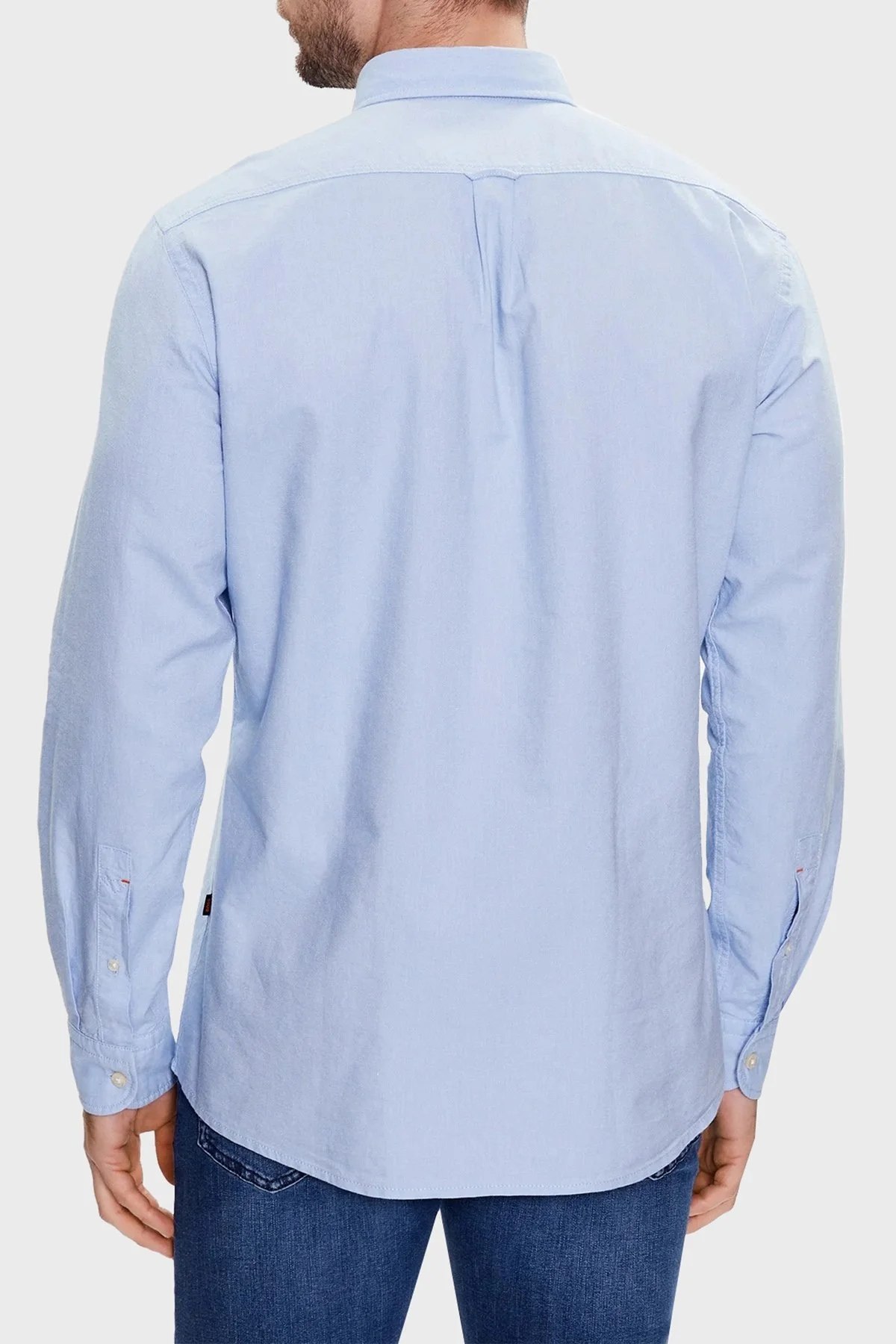 Boss % 100 Pamuk Regular Fit Düğmeli Yaka Erkek Gömlek 50489341 460 MAVİ - 9