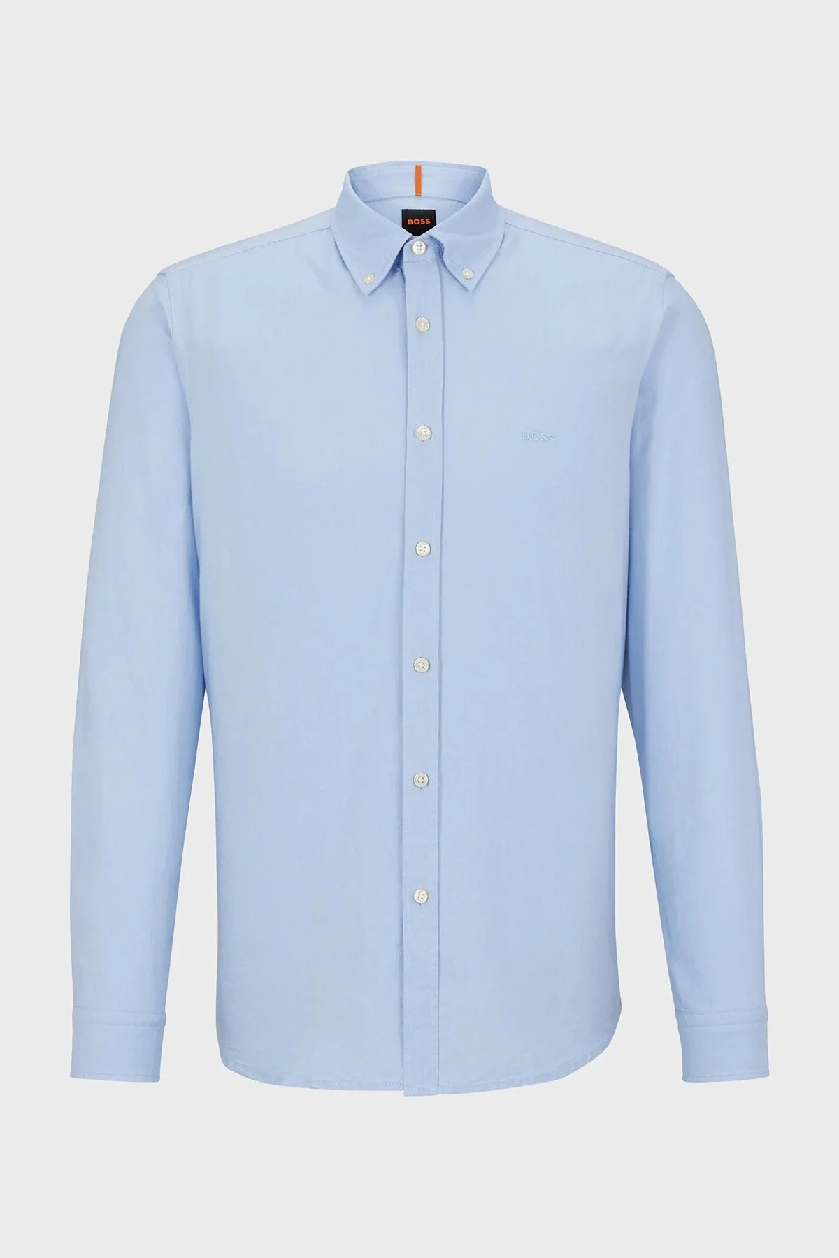Boss % 100 Pamuk Regular Fit Düğmeli Yaka Erkek Gömlek 50489341 460 MAVİ - 12