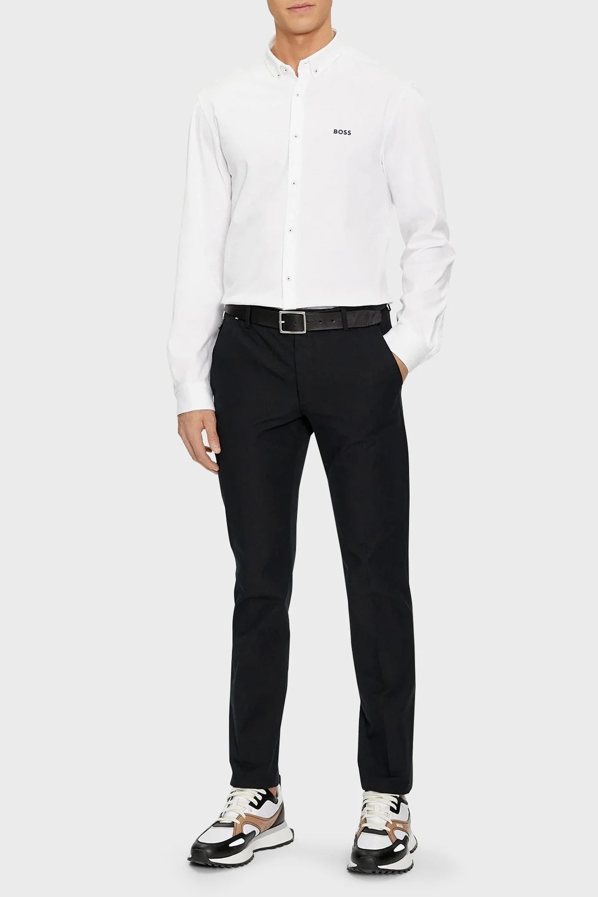 Boss % 100 Pamuk Regular Fit Düğmeli Yaka Erkek Gömlek 50512006 100 BEYAZ - 2