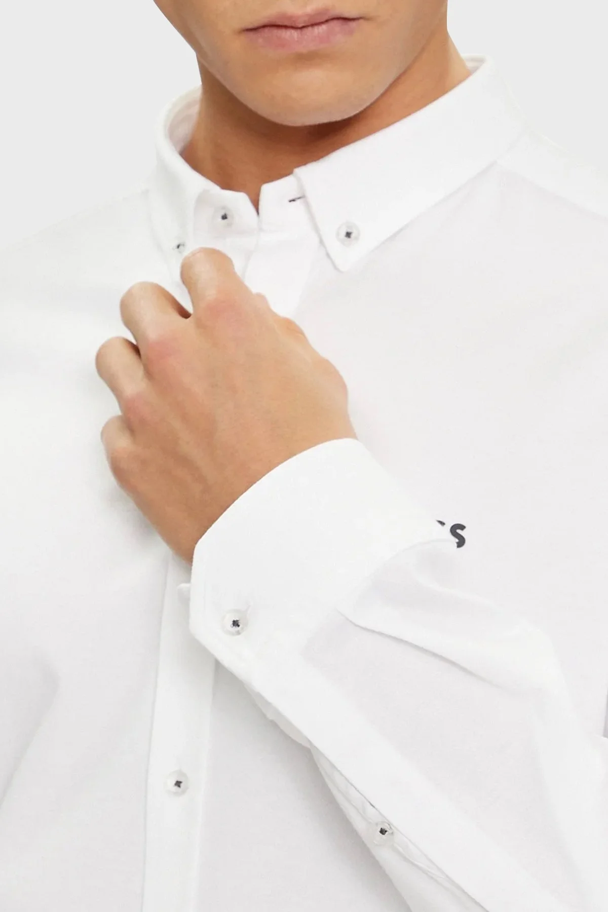 Boss % 100 Pamuk Regular Fit Düğmeli Yaka Erkek Gömlek 50512006 100 BEYAZ - 4