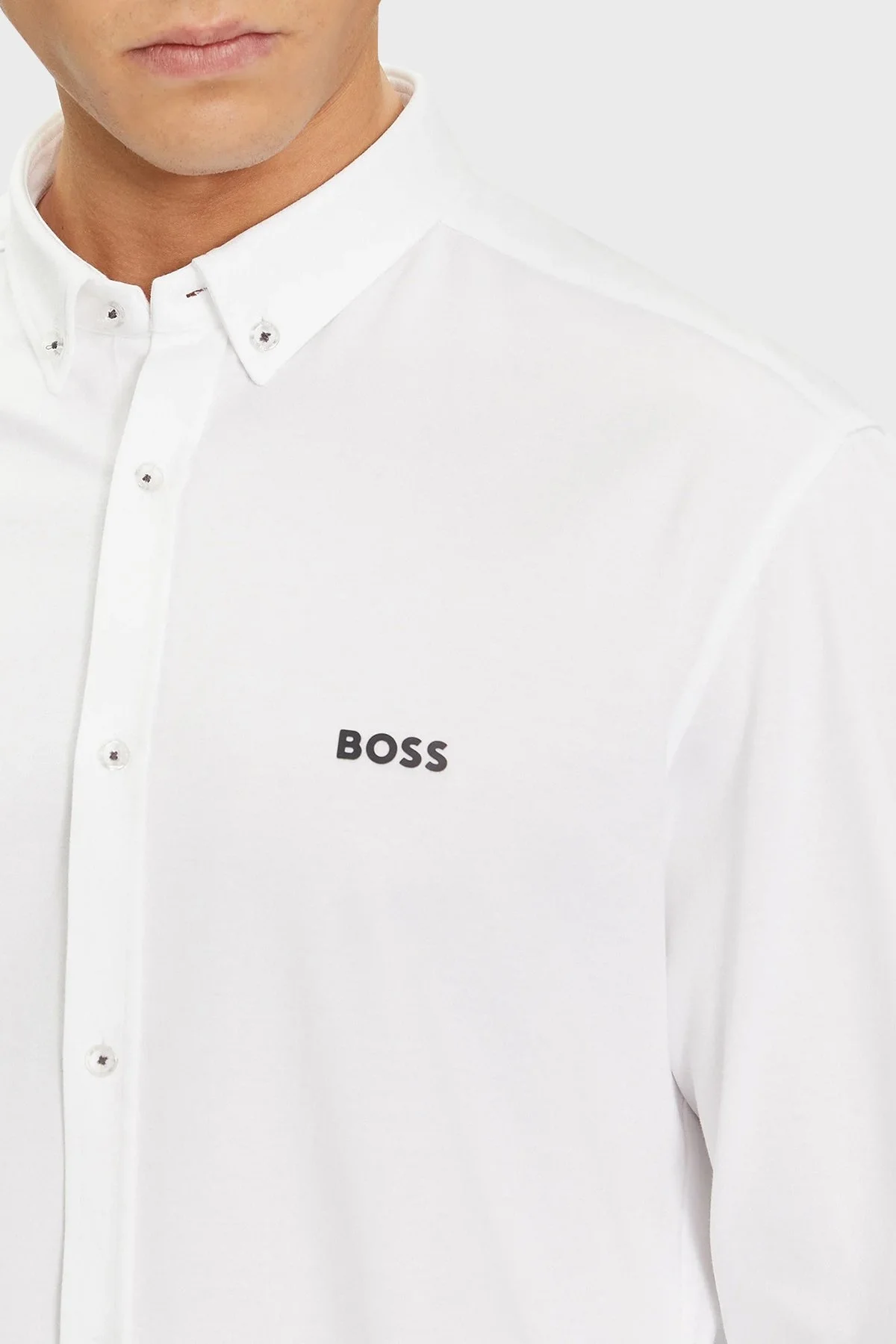 Boss % 100 Pamuk Regular Fit Düğmeli Yaka Erkek Gömlek 50512006 100 BEYAZ - 5