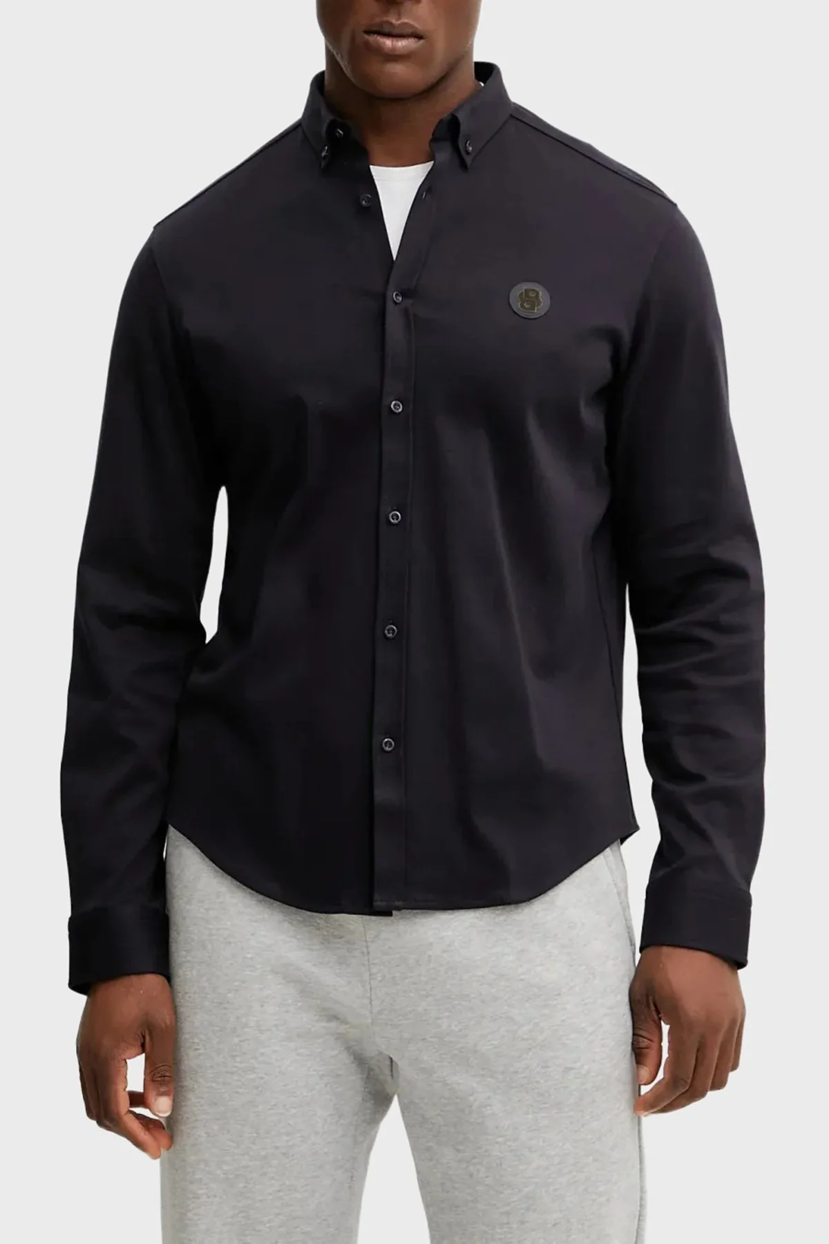 Boss % 100 Pamuk Regular Fit Düğmeli Yaka Logolu Erkek Gömlek 50533163 403 LACİVERT - 4