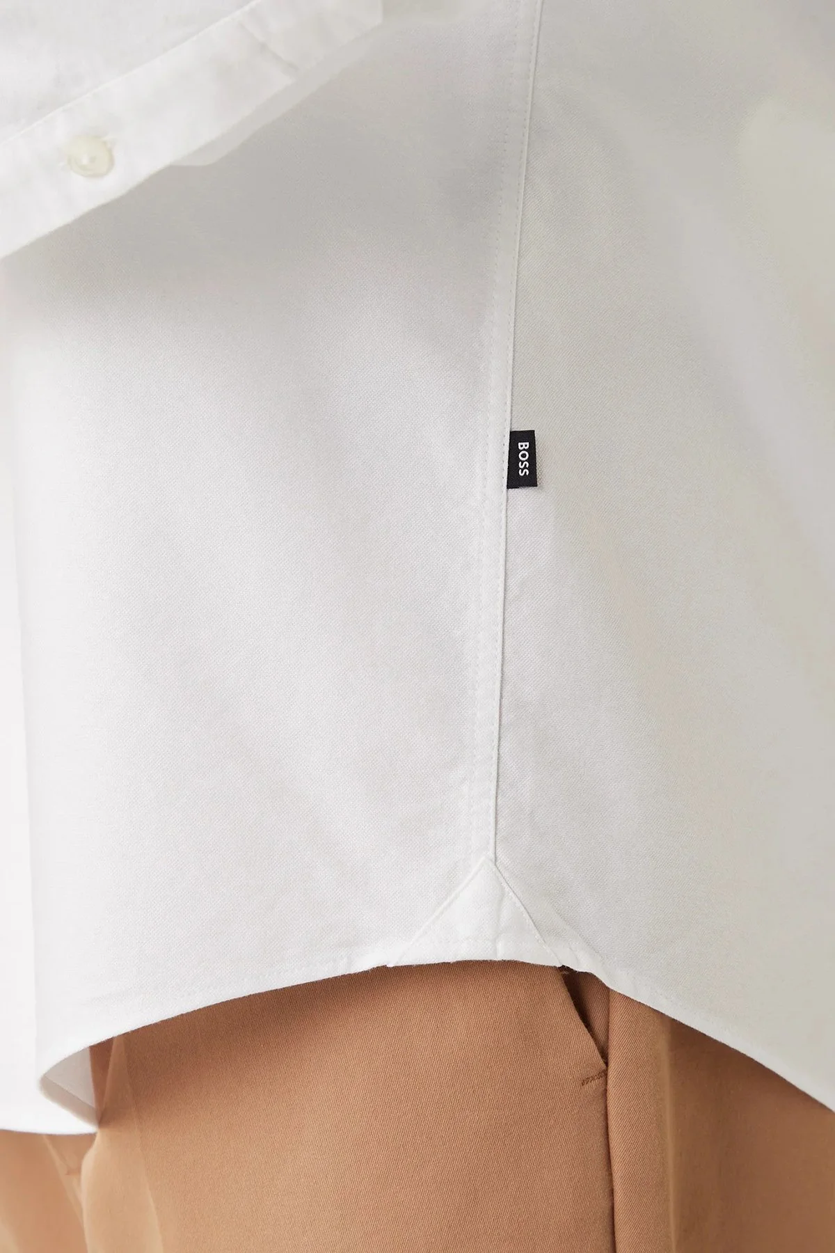 Boss % 100 Pamuk Regular Fit Düğmeli Yaka Logolu Erkek Gömlek 50555966 100 BEYAZ - 5
