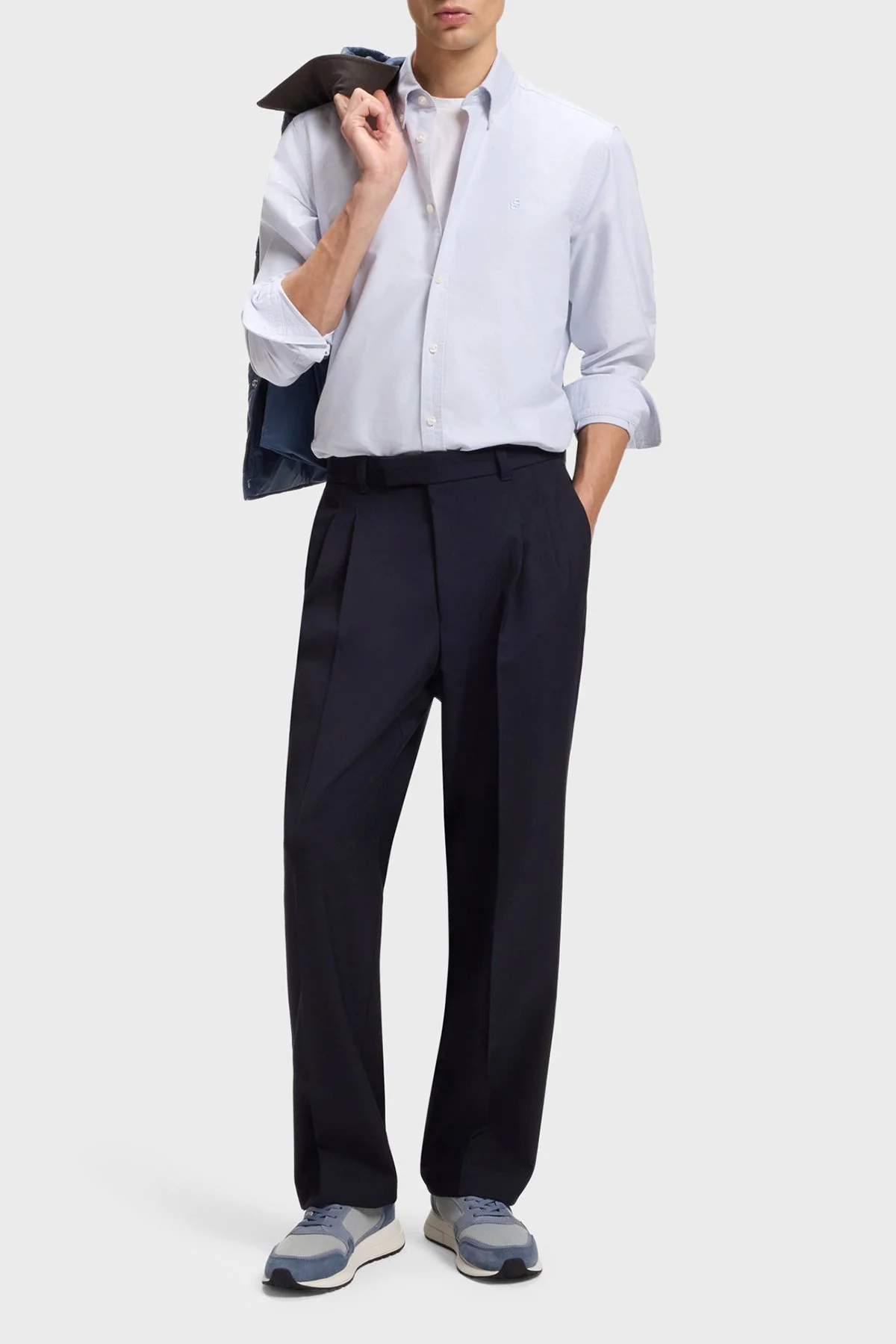 Boss % 100 Pamuk Regular Fit Düğmeli Yaka Logolu Erkek Gömlek 50555966 531 GRİ - 2