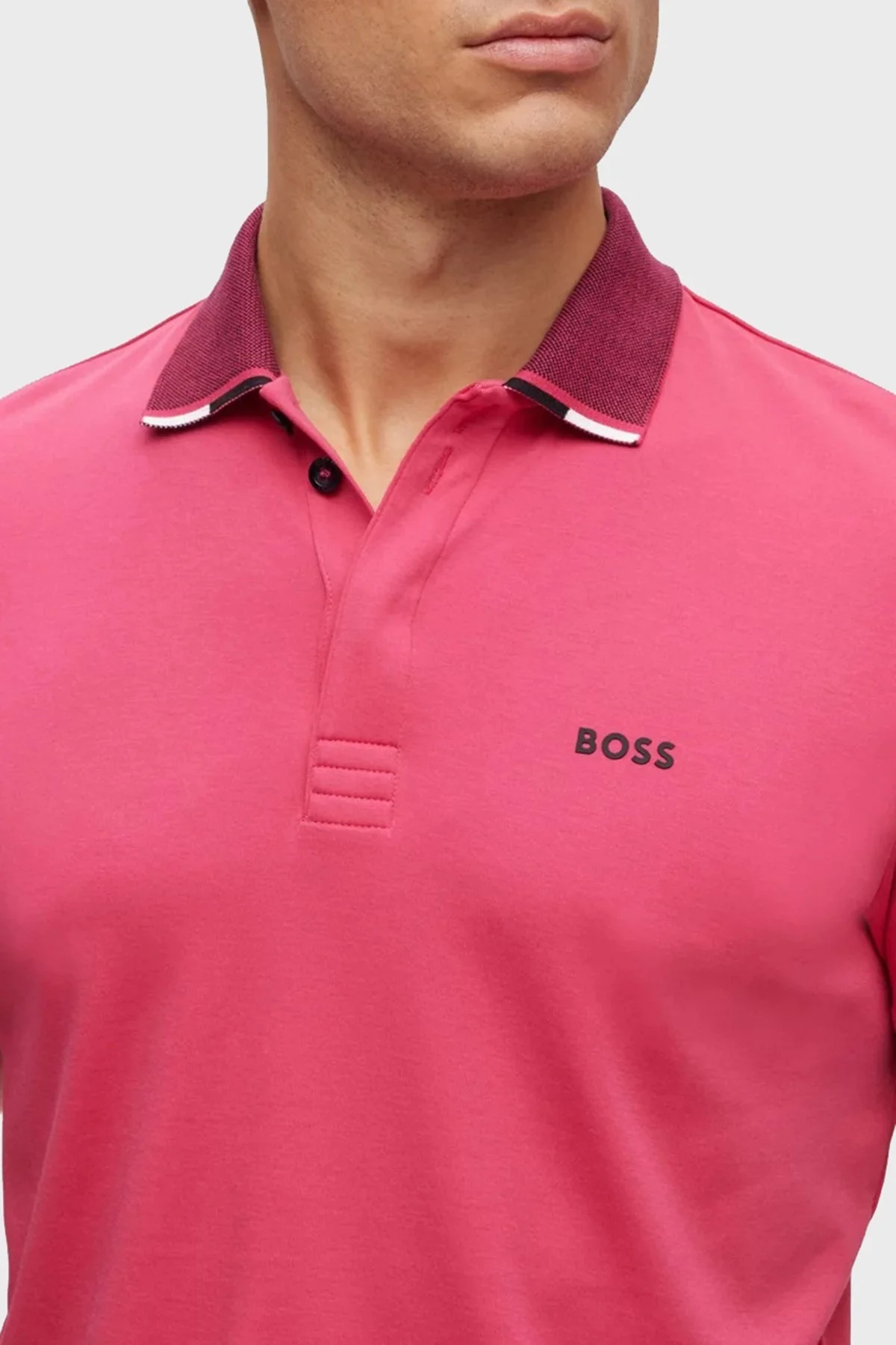Boss % 100 Pamuk Regular Fit Erkek Polo T Shirt 50488259 660 PEMBE - 4