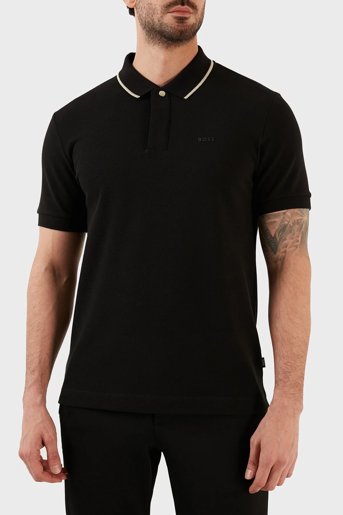 Boss % 100 Pamuk Regular Fit Erkek Polo T Shirt 50491493 001 SİYAH - 1