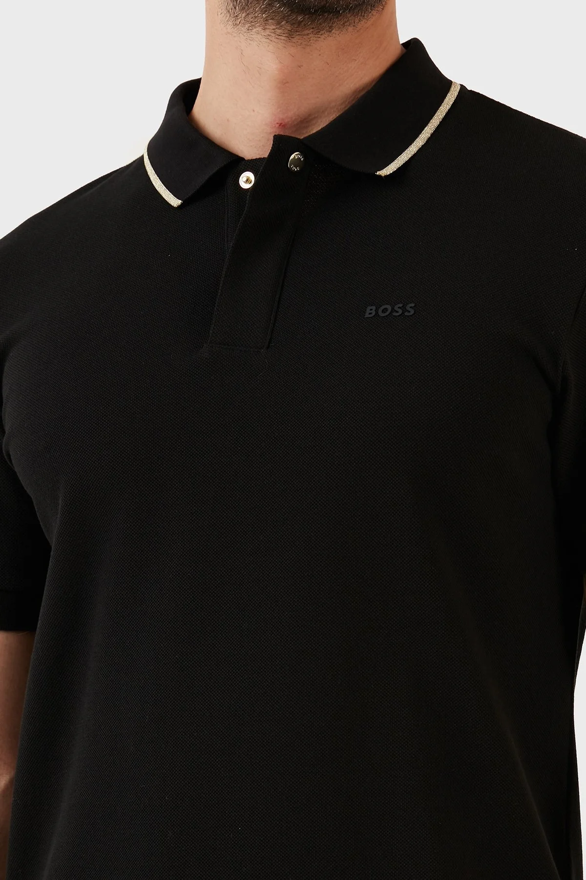 Boss % 100 Pamuk Regular Fit Erkek Polo T Shirt 50491493 001 SİYAH - 3