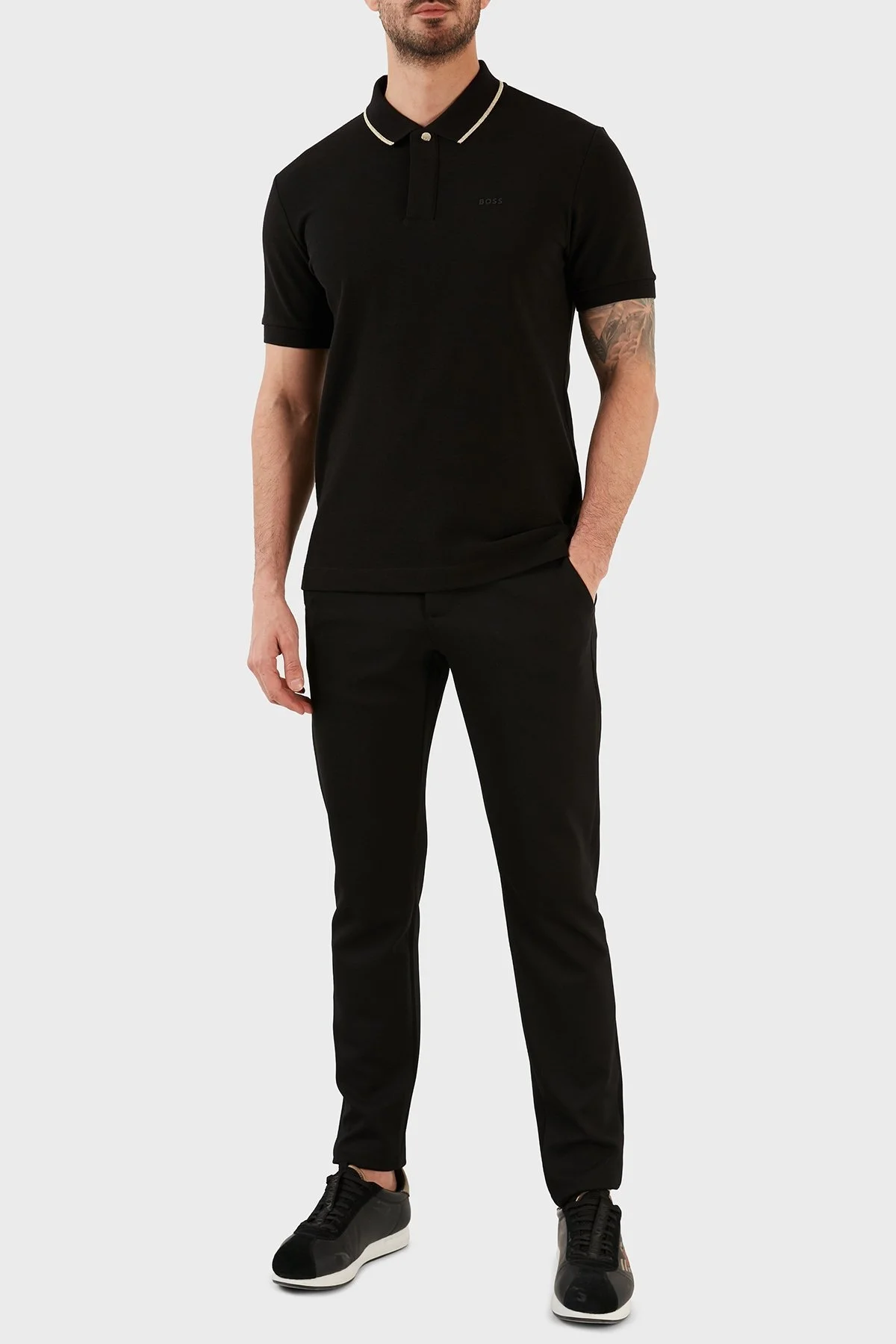 Boss % 100 Pamuk Regular Fit Erkek Polo T Shirt 50491493 001 SİYAH - 4