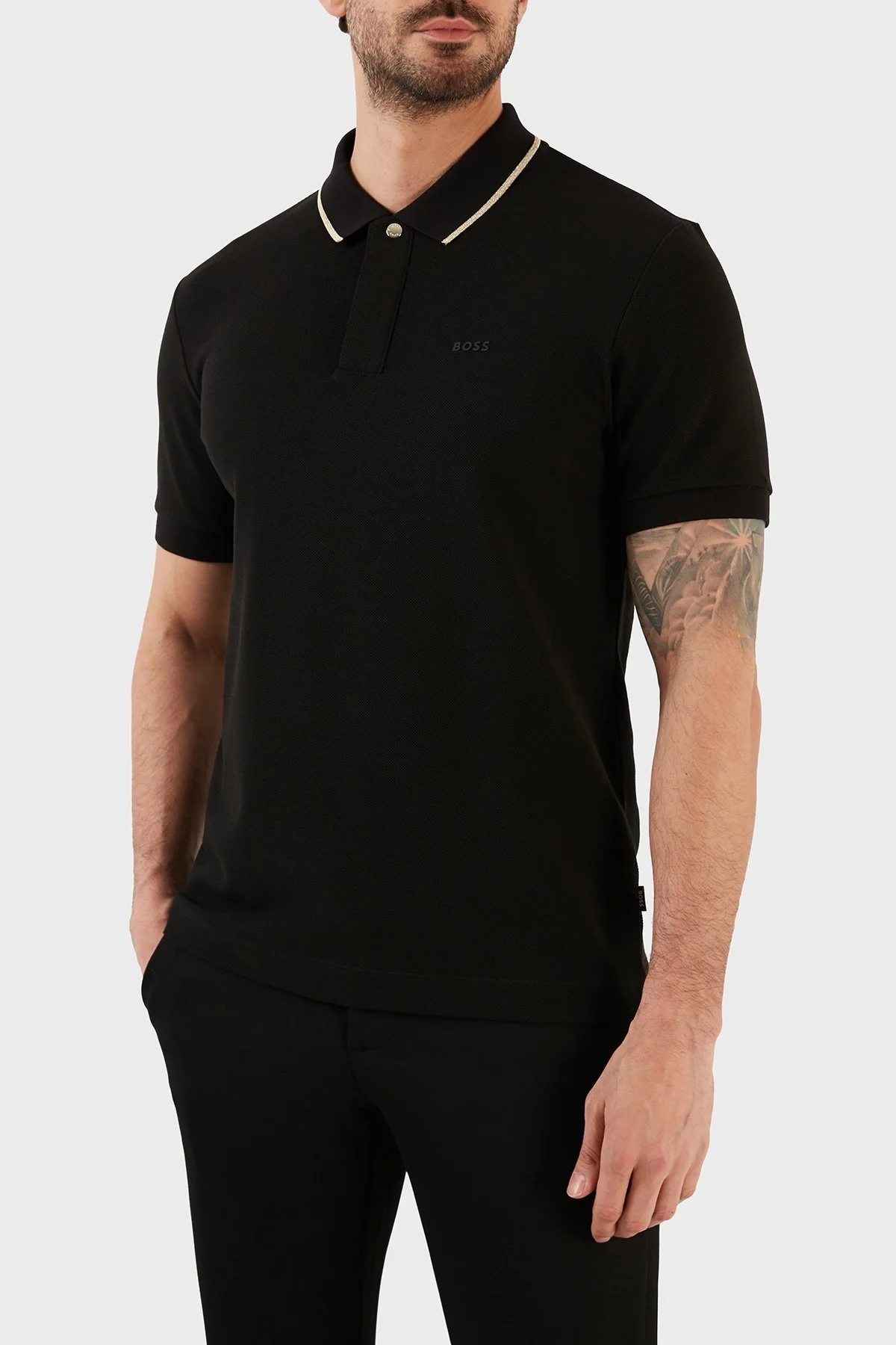 Boss % 100 Pamuk Regular Fit Erkek Polo T Shirt 50491493 001 SİYAH - 6