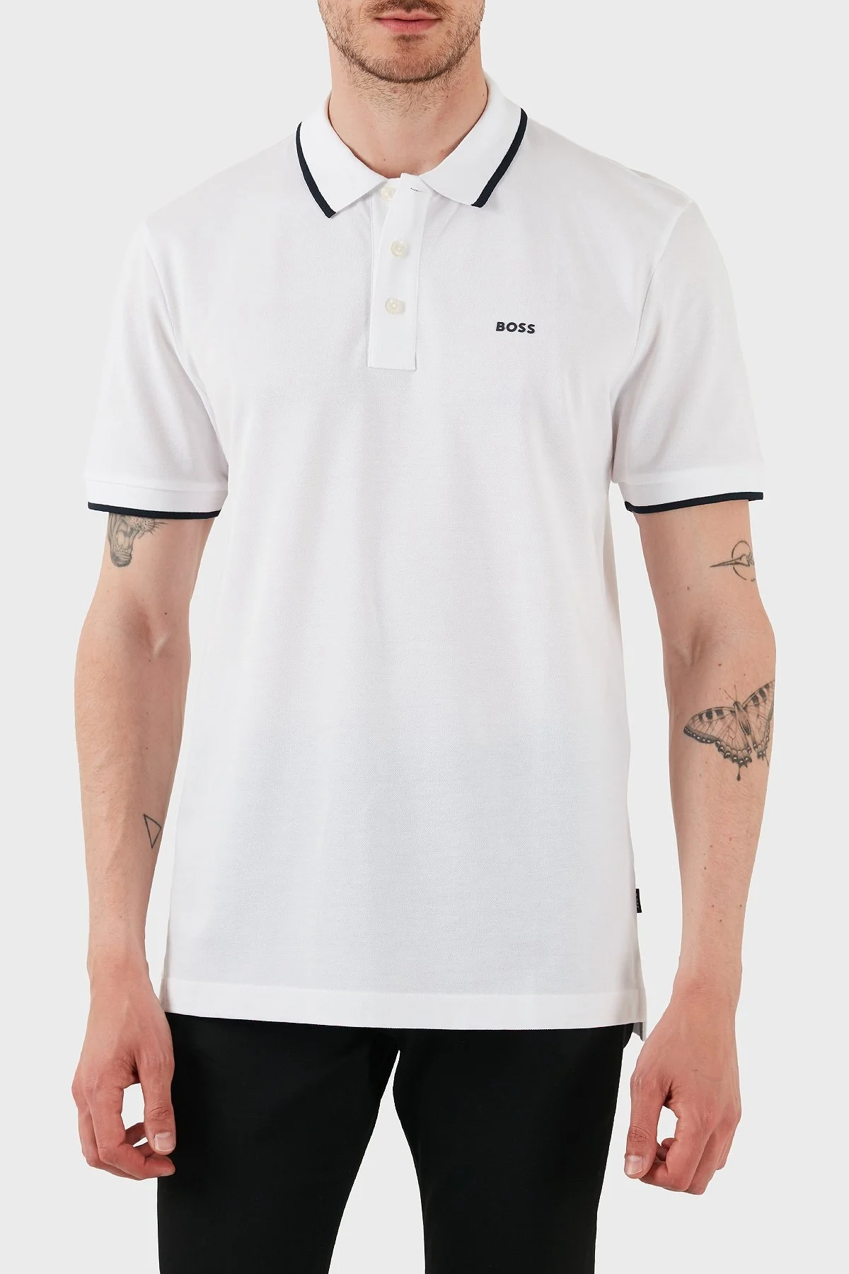 Boss % 100 Pamuk Regular Fit Erkek Polo Yaka T Shirt 50494697 101 BEYAZ - 4