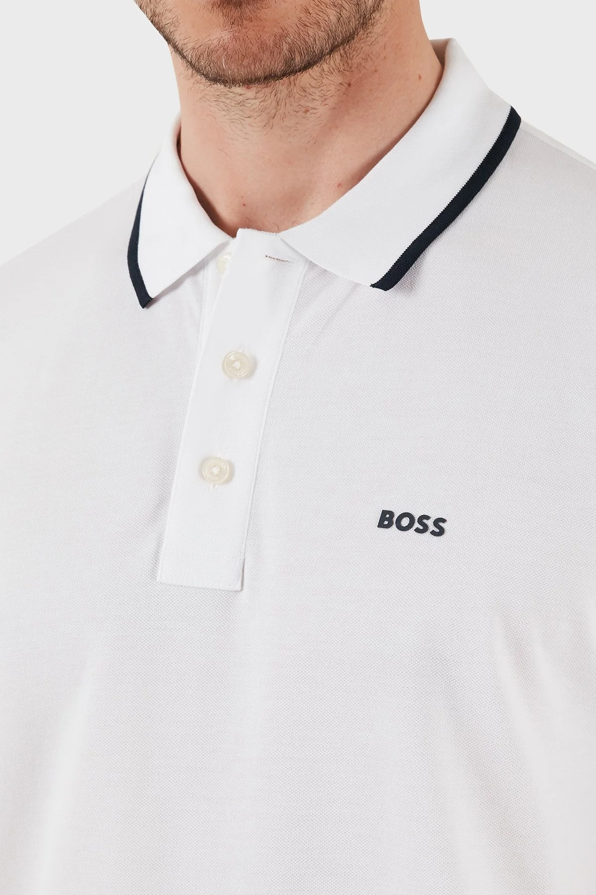Boss % 100 Pamuk Regular Fit Erkek Polo Yaka T Shirt 50494697 101 BEYAZ - 5