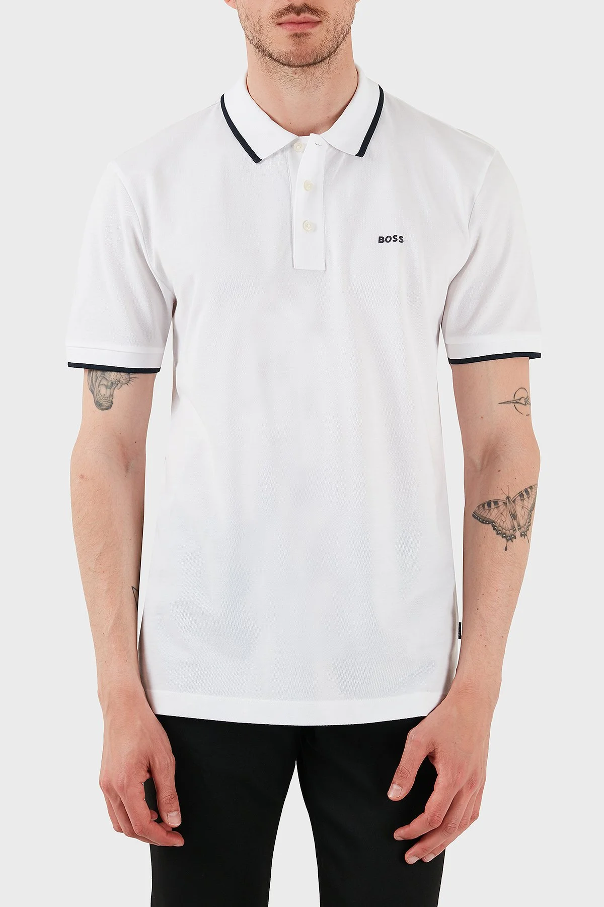 Boss % 100 Pamuk Regular Fit Erkek Polo Yaka T Shirt 50494697 101 BEYAZ - 1