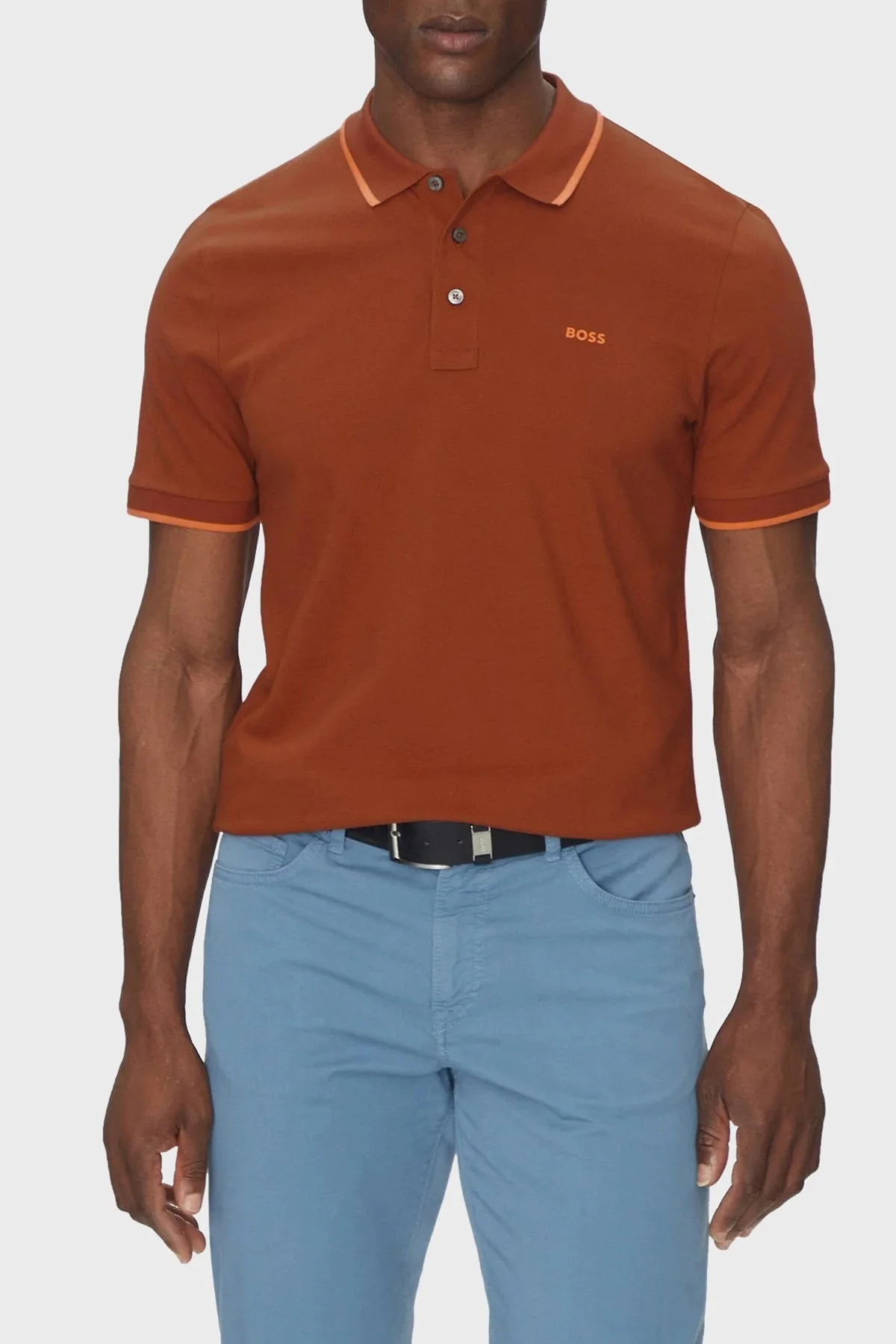 Boss % 100 Pamuk Regular Fit Erkek Polo Yaka T Shirt 50494697 806 KİREMİT - 1