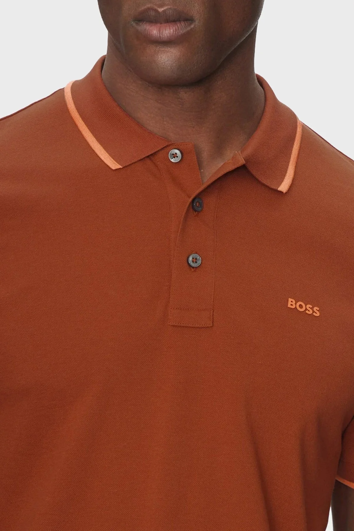 Boss % 100 Pamuk Regular Fit Erkek Polo Yaka T Shirt 50494697 806 KİREMİT - 4