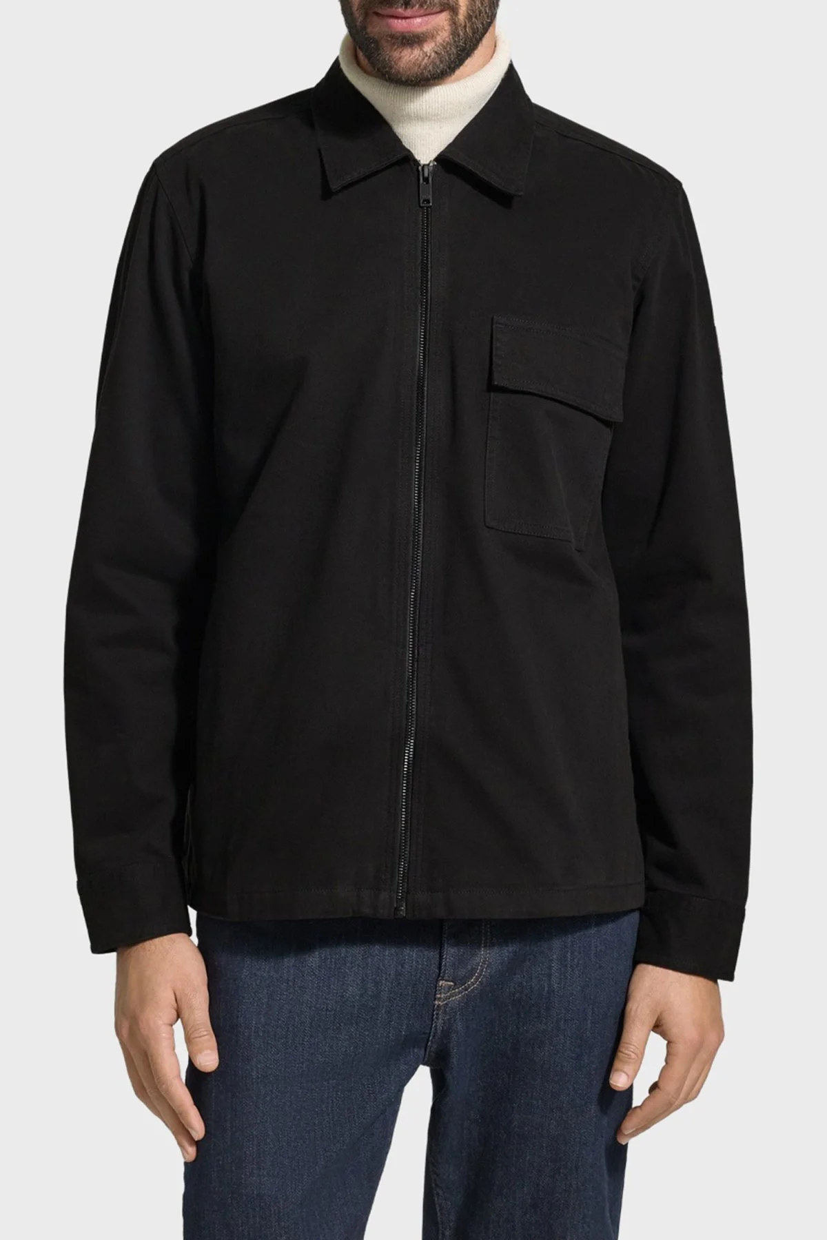 Boss % 100 Pamuk Regular Fit Fermuarlı Erkek Ceket 50553706 001 SİYAH - 1