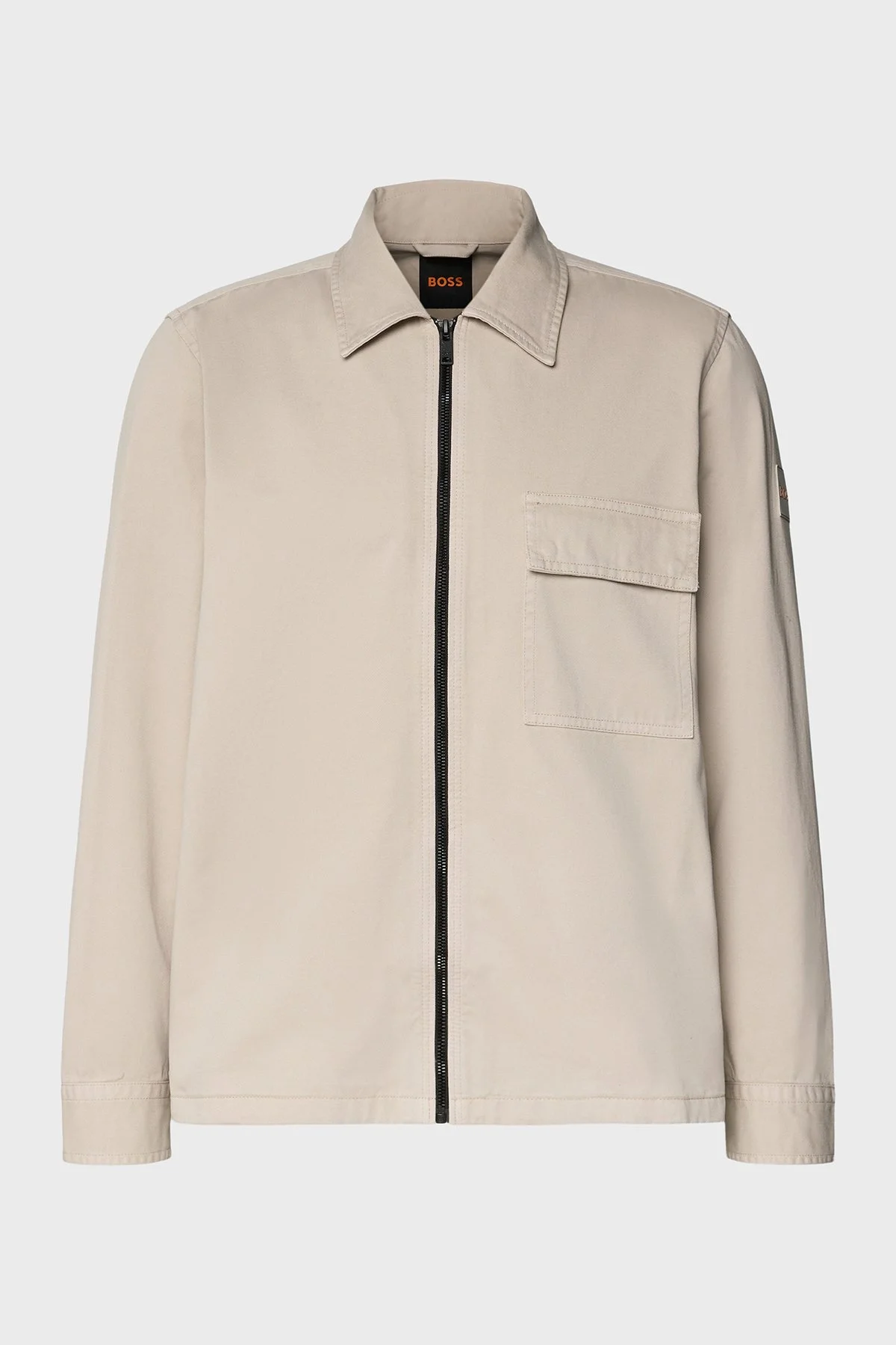 Boss % 100 Pamuk Regular Fit Fermuarlı Erkek Ceket 50553706 070 TAŞ - 5