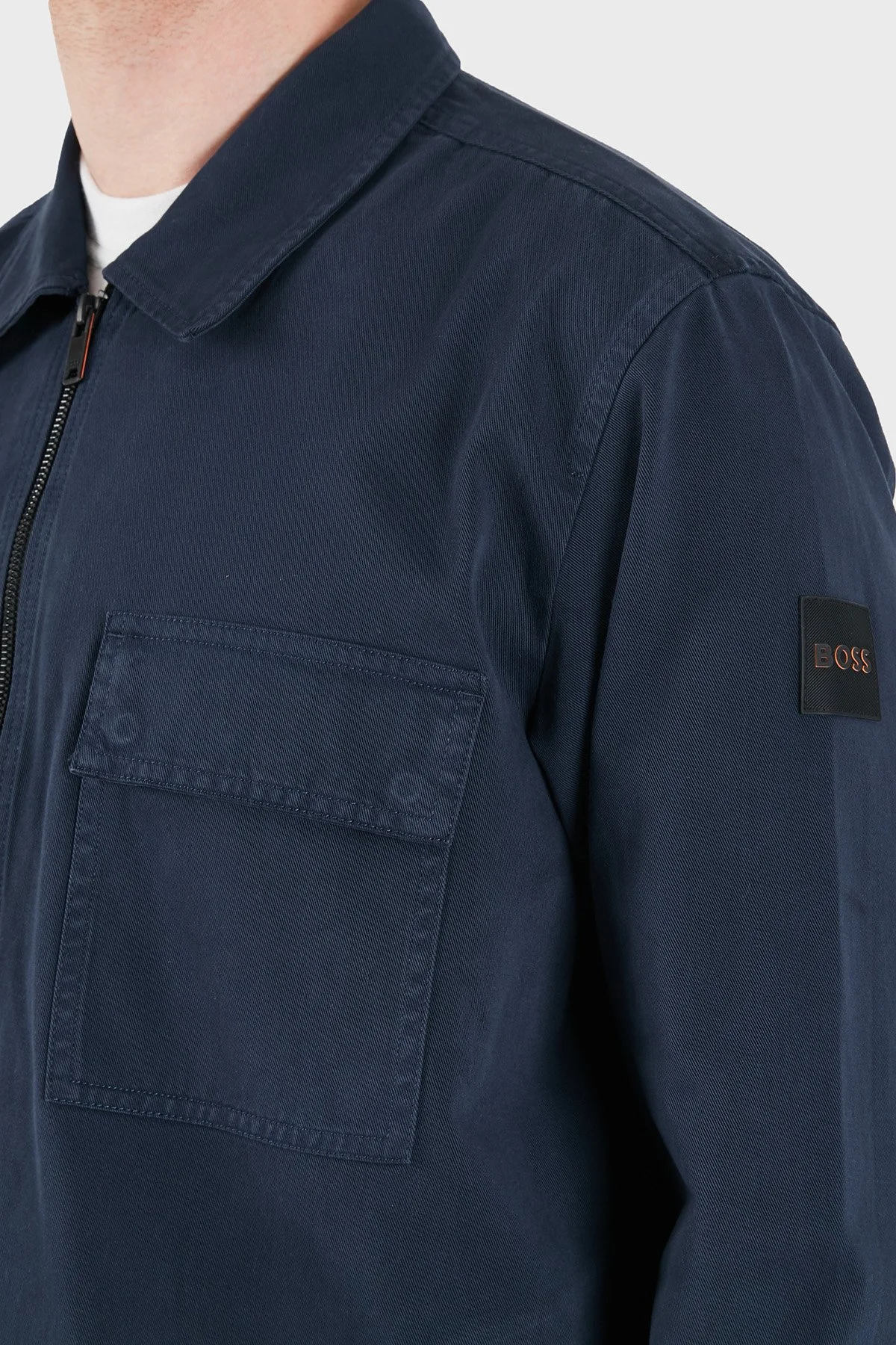 Boss % 100 Pamuk Regular Fit Fermuarlı Erkek Gömlek 50553706 464 LACİVERT - 6