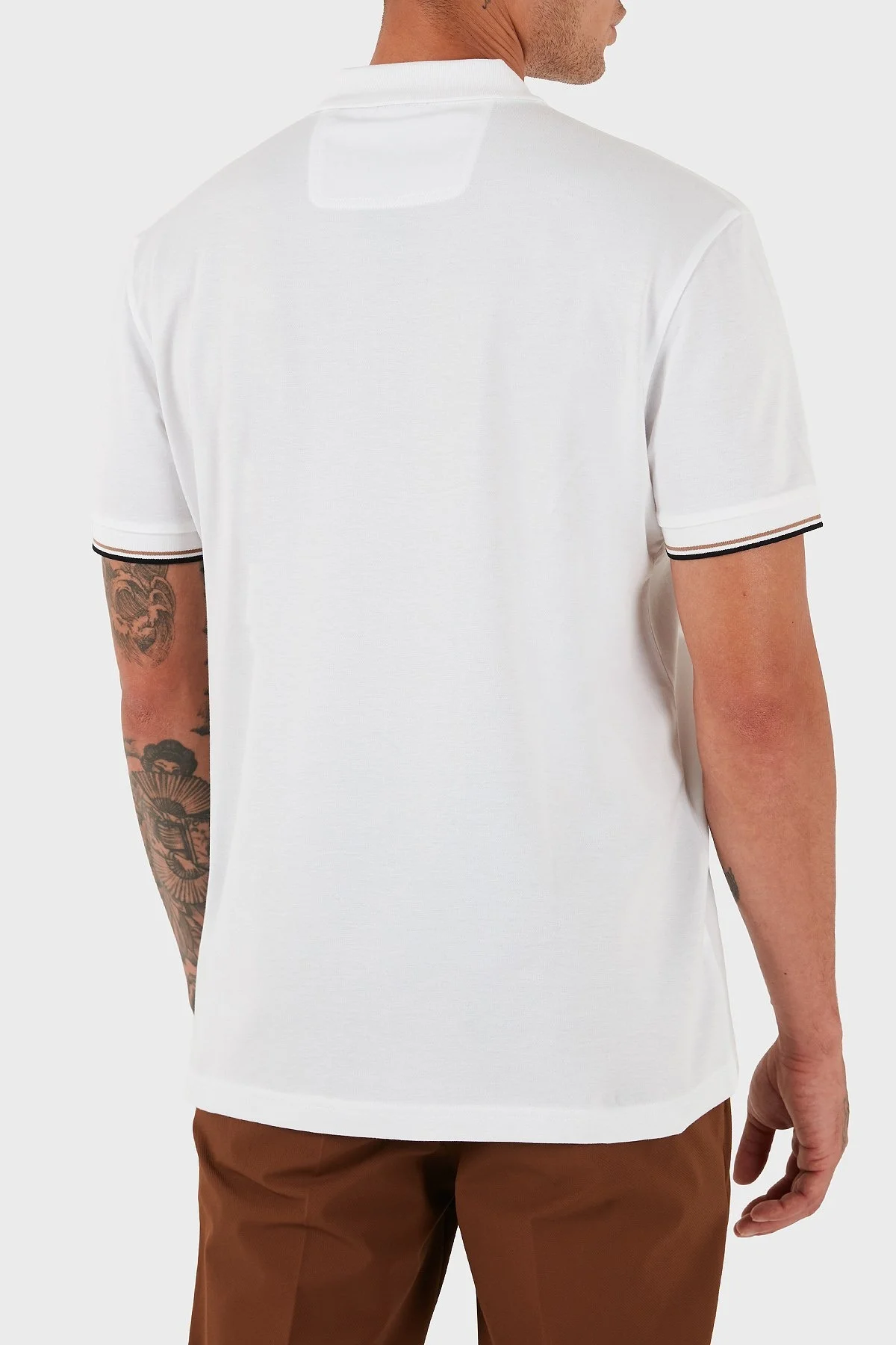 Boss % 100 Pamuk Regular Fit Fermuarlı Erkek Polo Yaka T Shirt 50538177 100 BEYAZ - 9