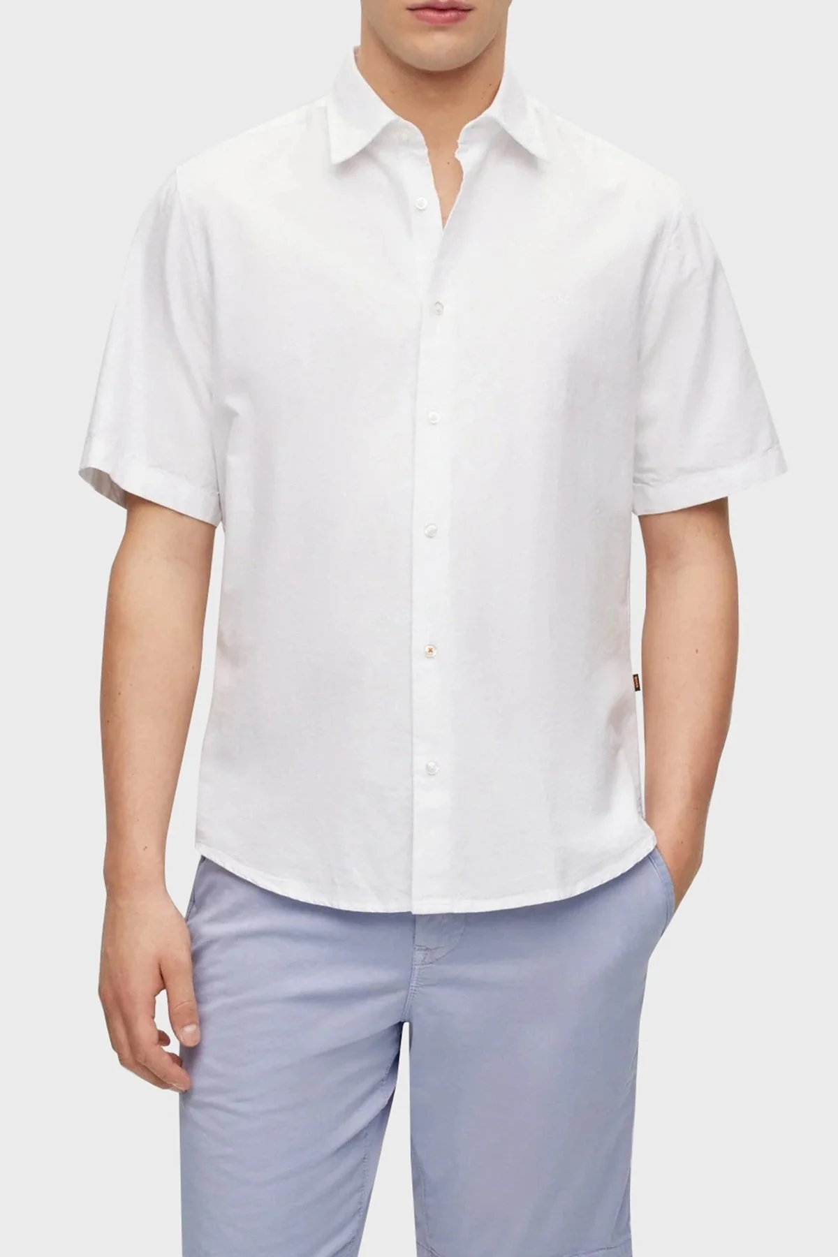 Boss % 100 Pamuk Regular Fit Kısa Kollu Kent Yaka Erkek Gömlek 50489351 100 BEYAZ - 1