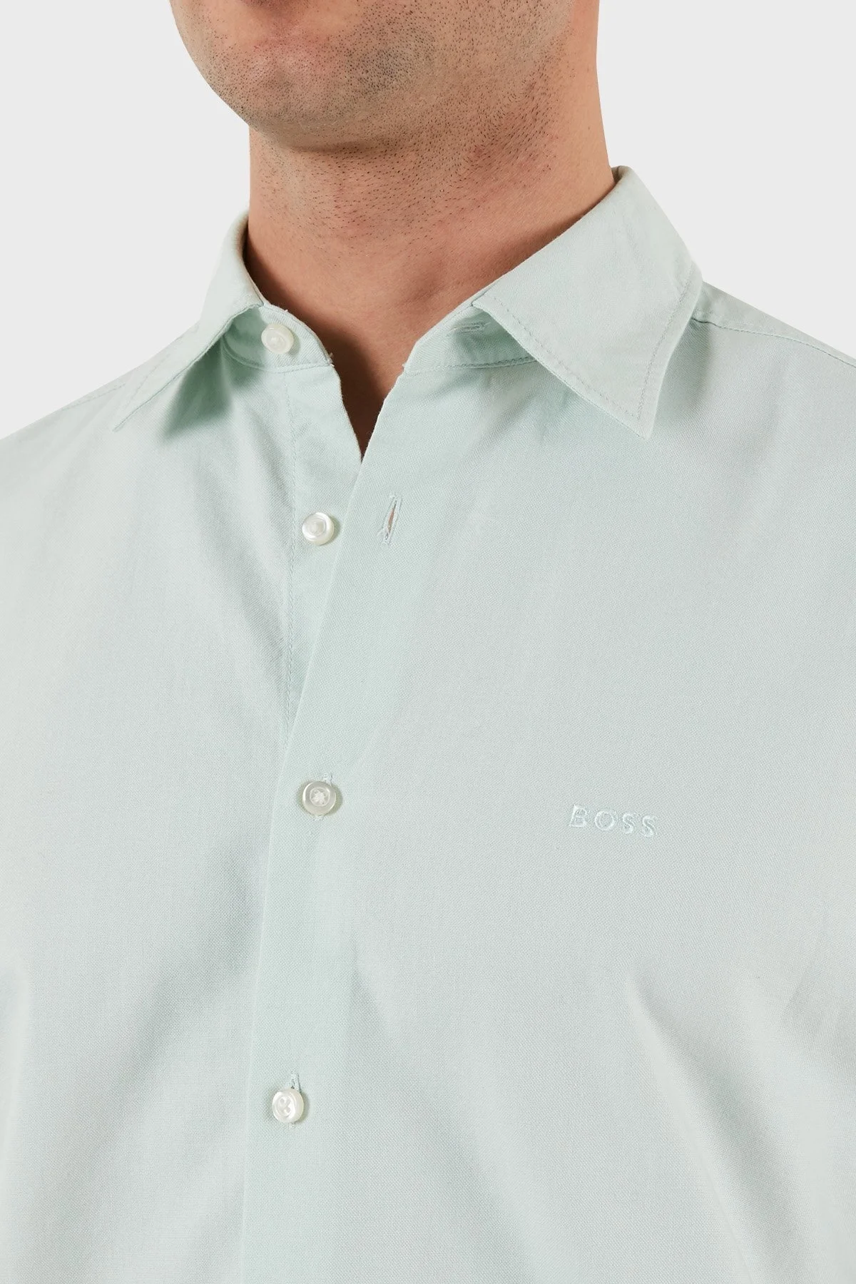 Boss % 100 Pamuk Regular Fit Kısa Kollu Kent Yaka Erkek Gömlek 50489351 446 AÇIK YEŞİL - 10