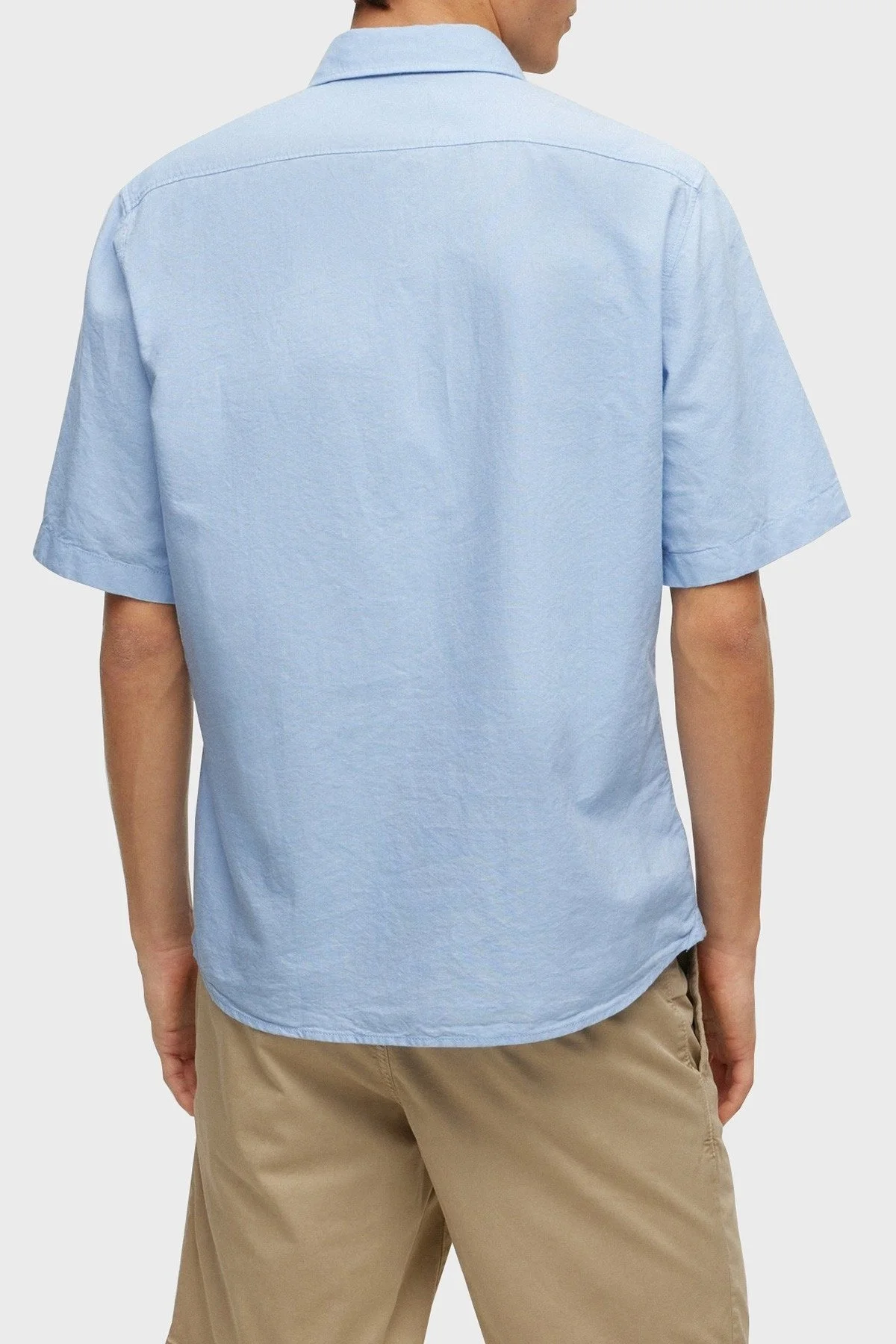 Boss % 100 Pamuk Regular Fit Kısa Kollu Kent Yaka Erkek Gömlek 50489351 460 MAVİ - 3