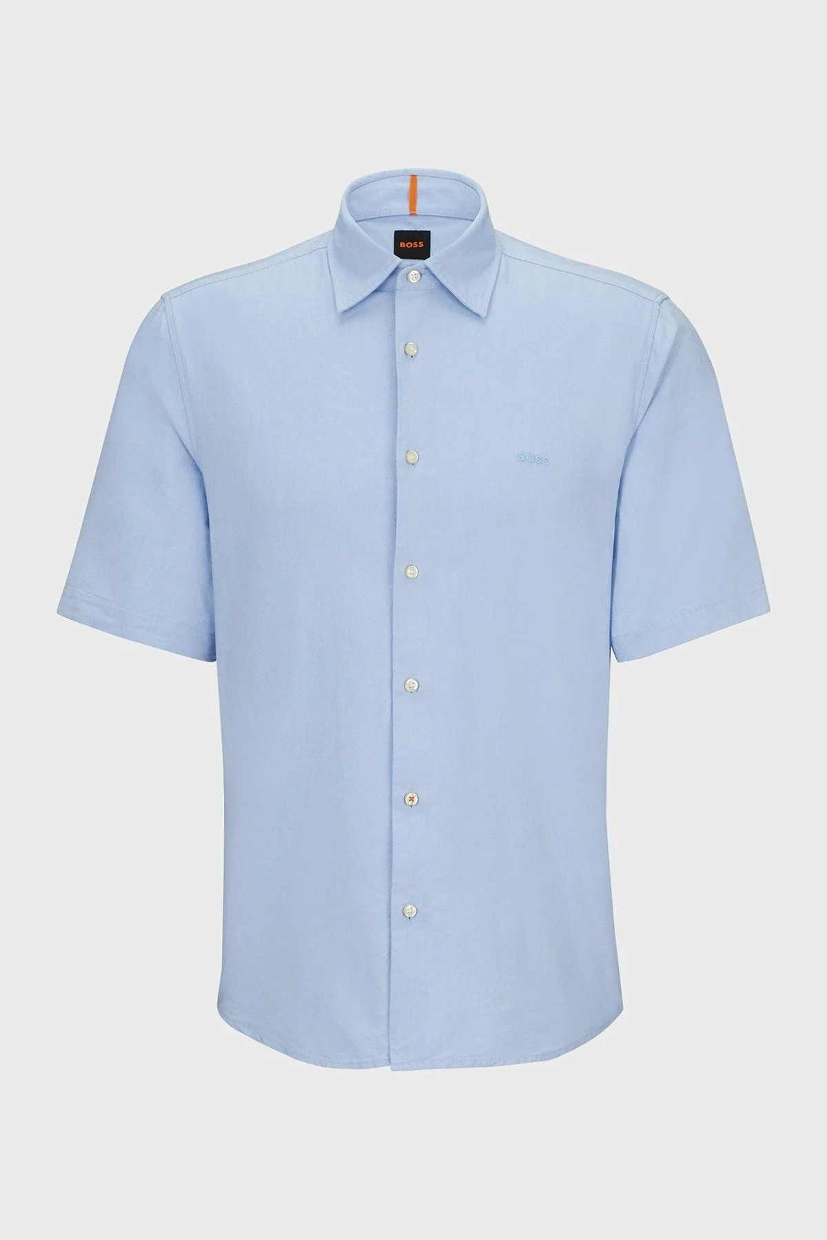 Boss % 100 Pamuk Regular Fit Kısa Kollu Kent Yaka Erkek Gömlek 50489351 460 MAVİ - 6