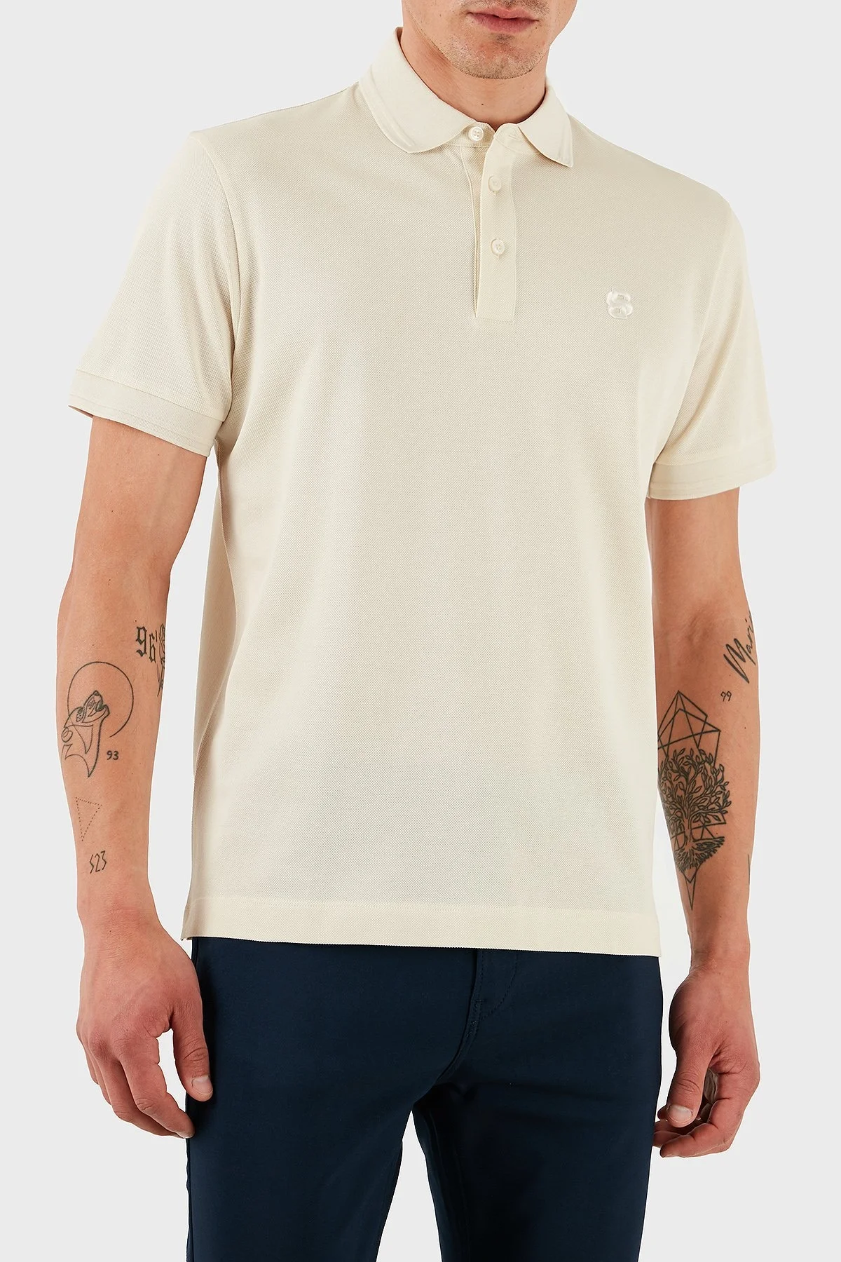 Boss % 100 Pamuk Regular Fit Logolu Düğmeli Erkek Polo Yaka T Shirt 50533355 131 EKRU - 4