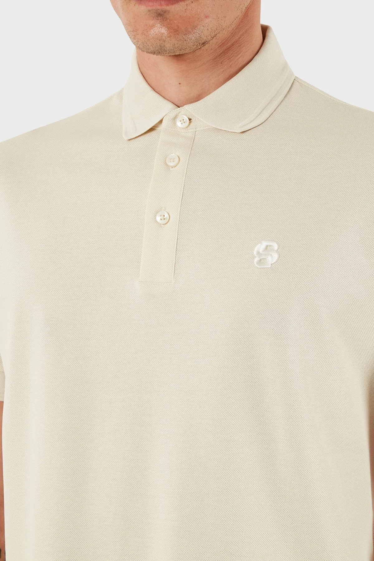 Boss % 100 Pamuk Regular Fit Logolu Düğmeli Erkek Polo Yaka T Shirt 50533355 131 EKRU - 6