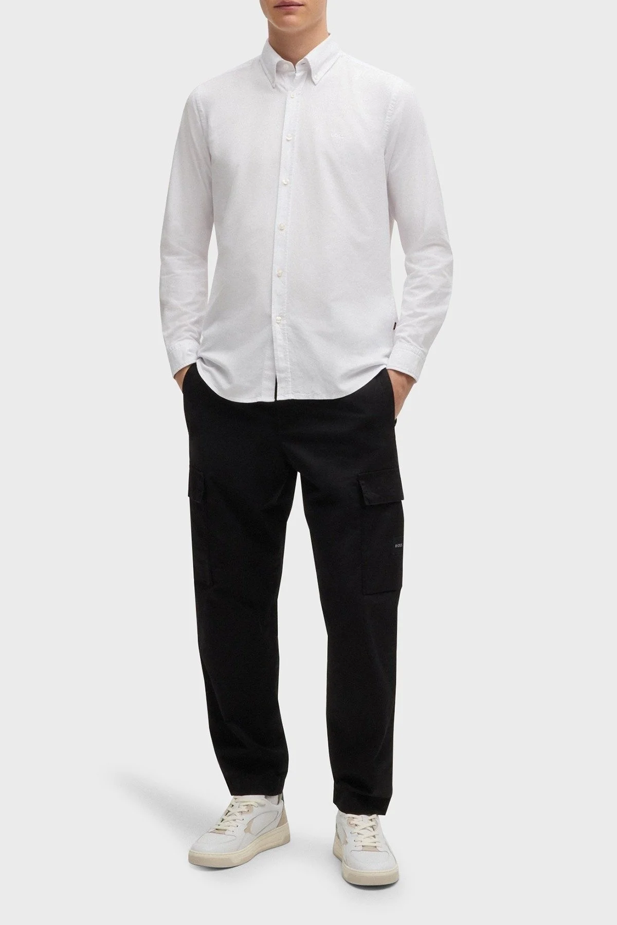 Boss % 100 Pamuk Regular Fit Logolu Erkek Gömlek 50519707 100 BEYAZ - 2