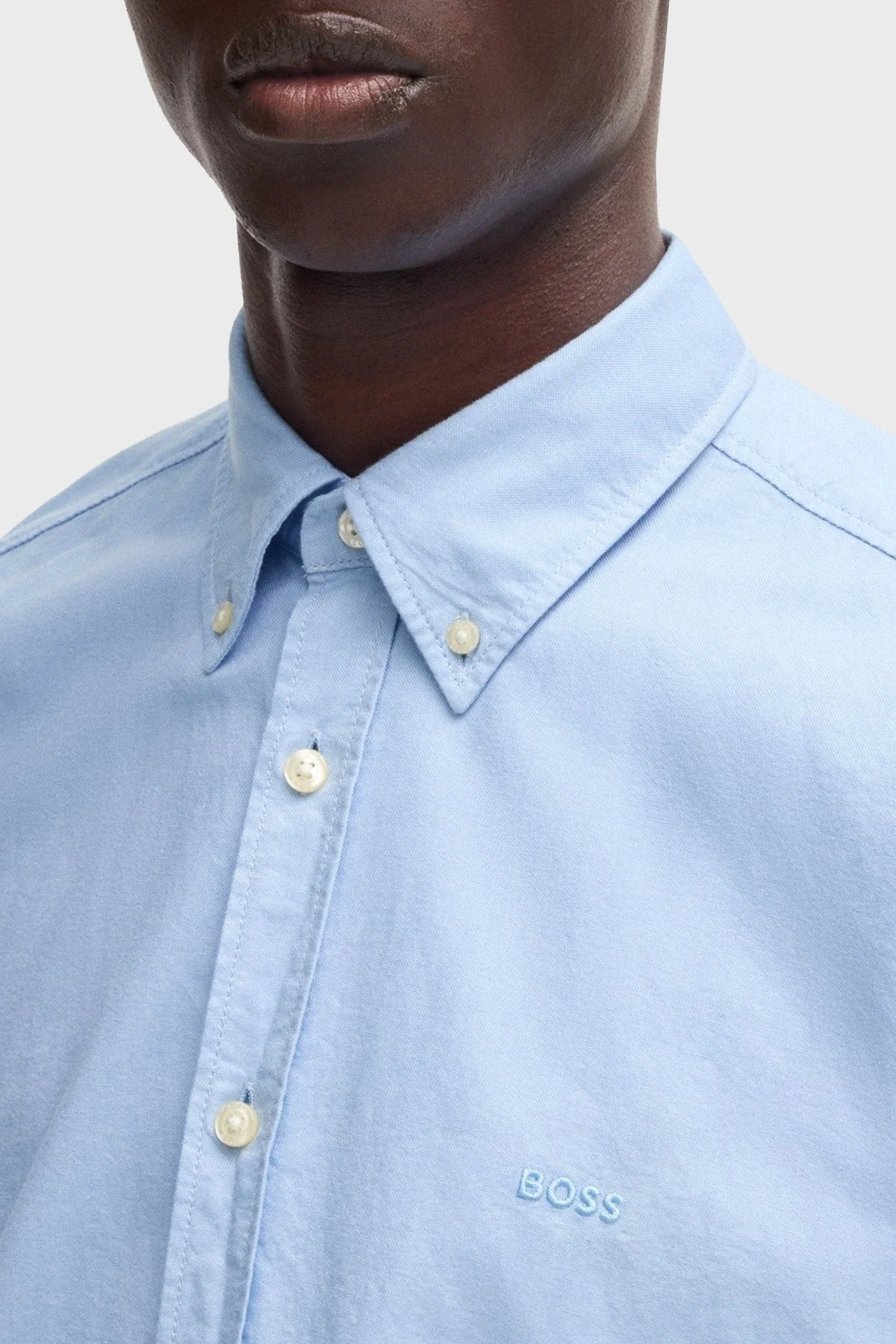 Boss % 100 Pamuk Regular Fit Logolu Erkek Gömlek 50519707 460 AÇIK MAVİ - 10