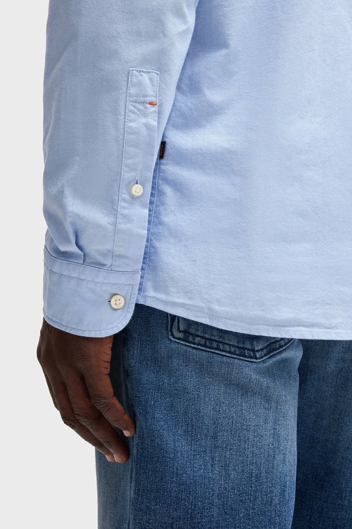 Boss % 100 Pamuk Regular Fit Logolu Erkek Gömlek 50519707 460 AÇIK MAVİ - 11