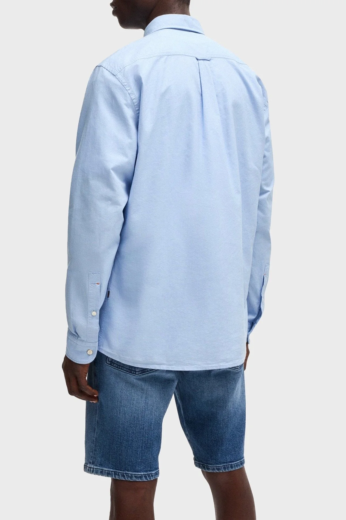 Boss % 100 Pamuk Regular Fit Logolu Erkek Gömlek 50519707 460 AÇIK MAVİ - 3