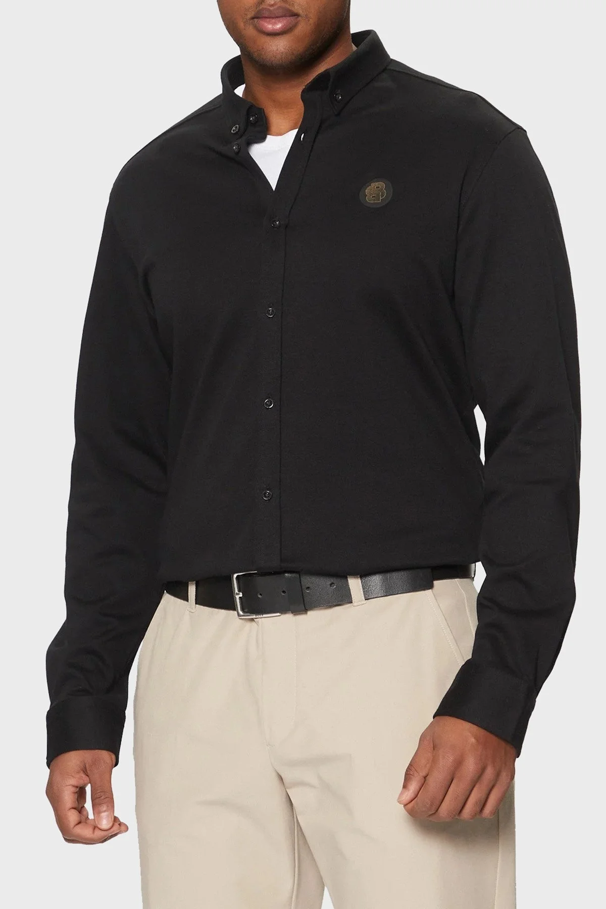 Boss % 100 Pamuk Regular Fit Logolu Erkek Gömlek 50533163 002 SİYAH - 1