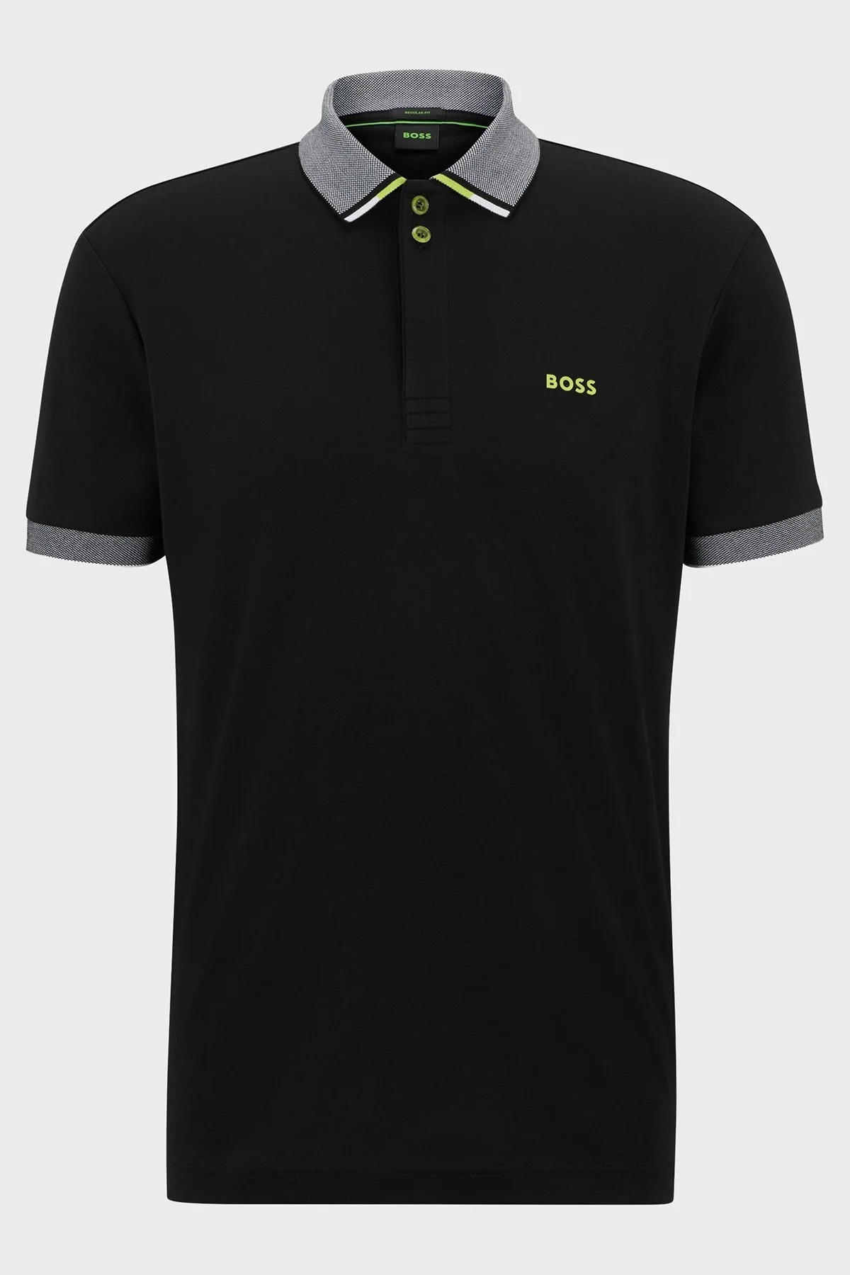 Boss % 100 Pamuk Regular Fit Yaka T Shirt Erkek Polo 50488259 001 SİYAH - 5
