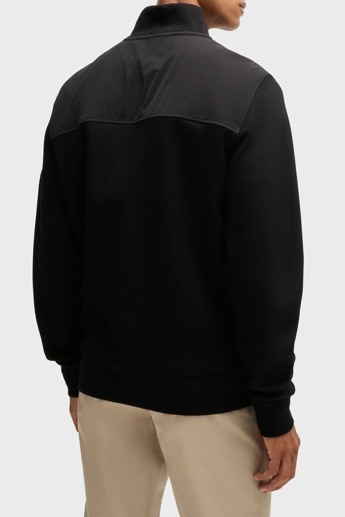 Boss % 100 Pamuk Regular Fit Yarım Fermuarlı Dik Yaka Erkek Sweat 50524999 001 SİYAH - 3