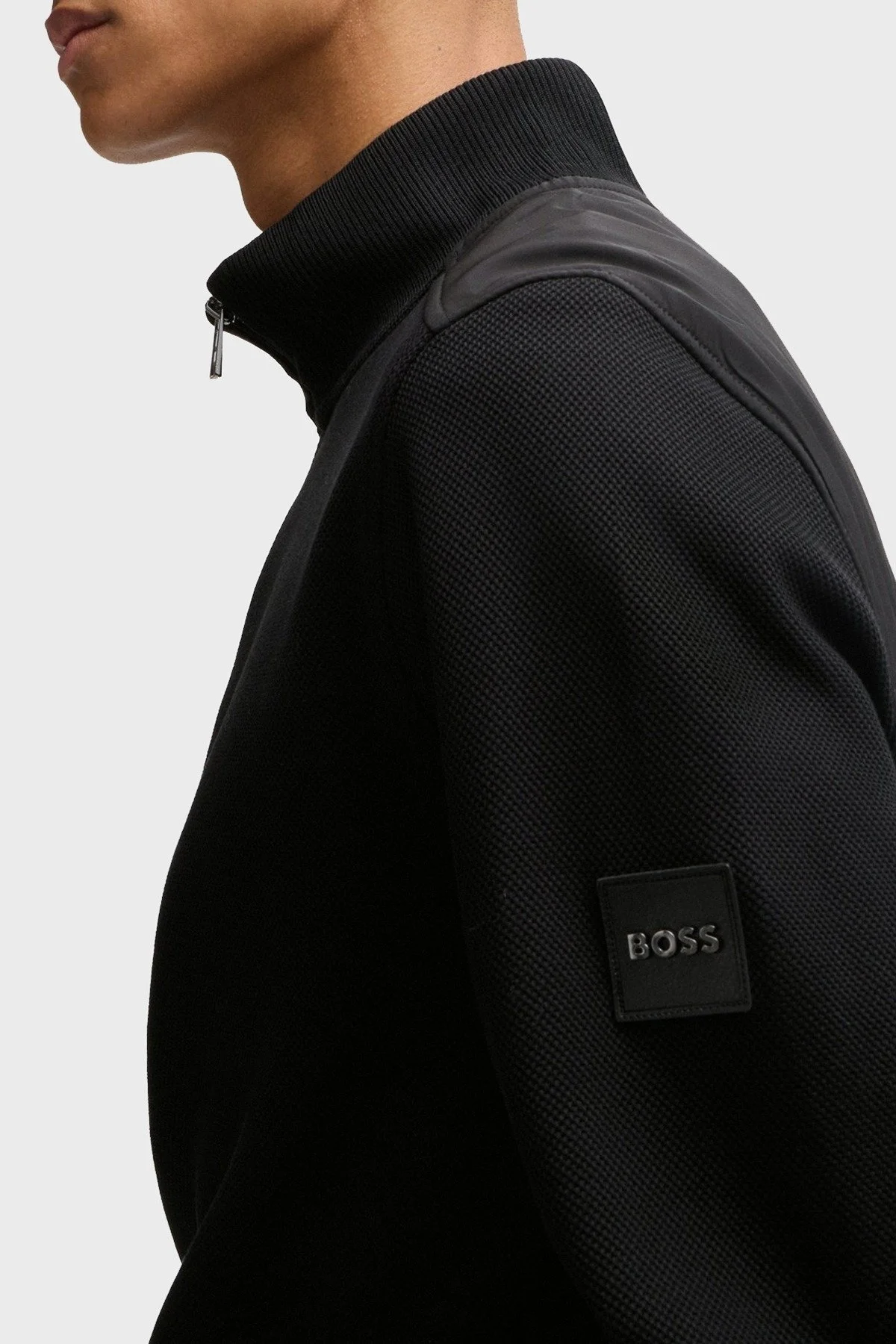 Boss % 100 Pamuk Regular Fit Yarım Fermuarlı Dik Yaka Erkek Sweat 50524999 001 SİYAH - 4