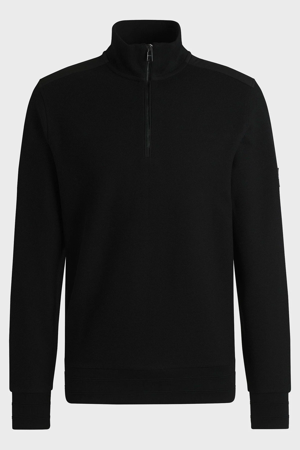 Boss % 100 Pamuk Regular Fit Yarım Fermuarlı Dik Yaka Erkek Sweat 50524999 001 SİYAH - 5