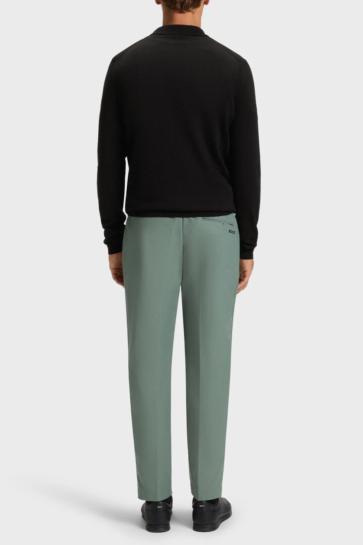 Boss % 100 Pamuk Regular Fit Yarm Fermuarlı Erkek Polo Yaka Kazak 50551688 001 SİYAH - 3