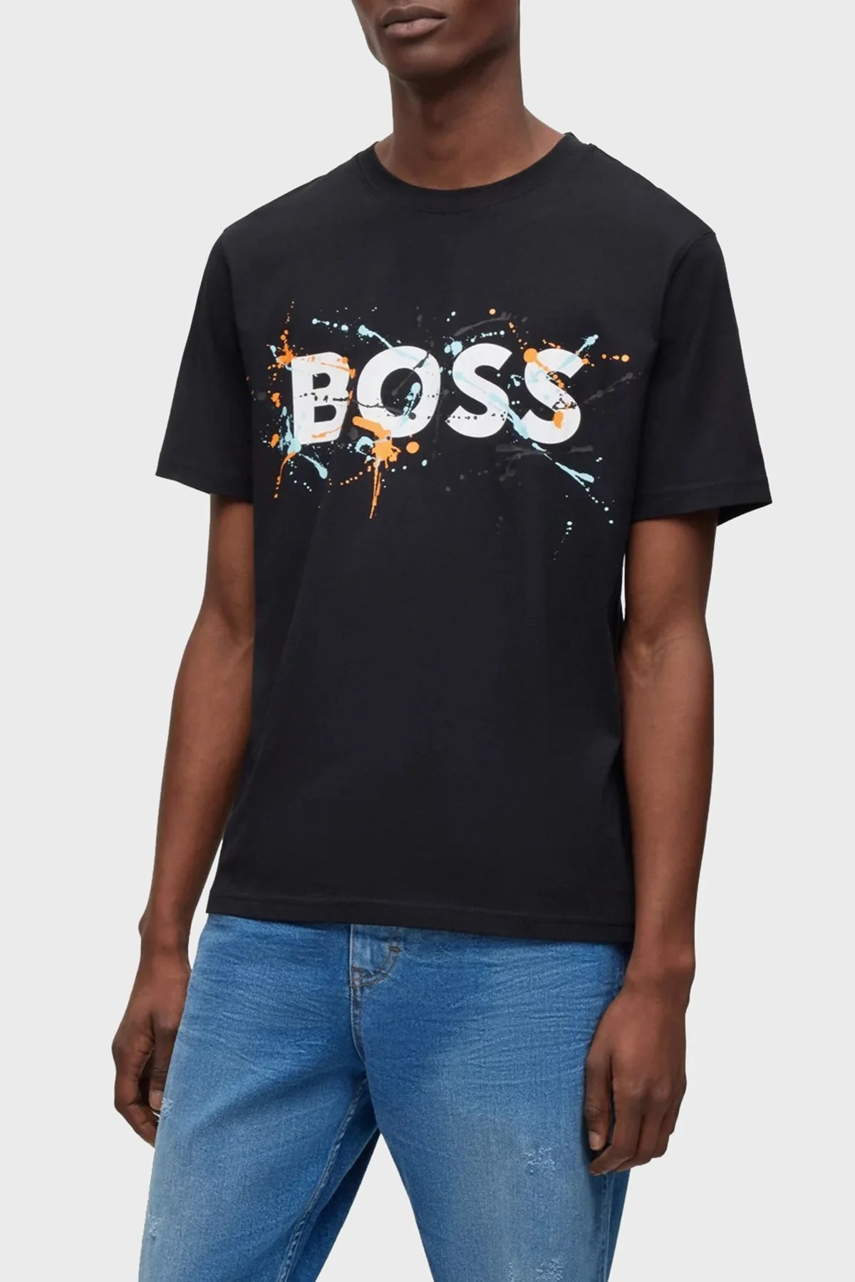 Boss % 100 Pamuk Relaxed Fit Bisiklet Yaka Erkek T Shirt 50491718 001 SİYAH - 1