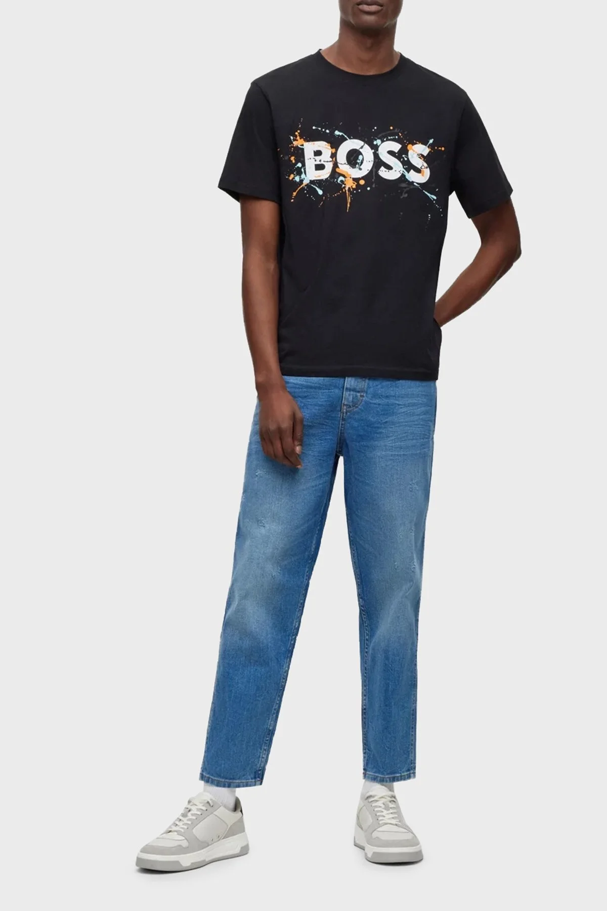 Boss % 100 Pamuk Relaxed Fit Bisiklet Yaka Erkek T Shirt 50491718 001 SİYAH - 2