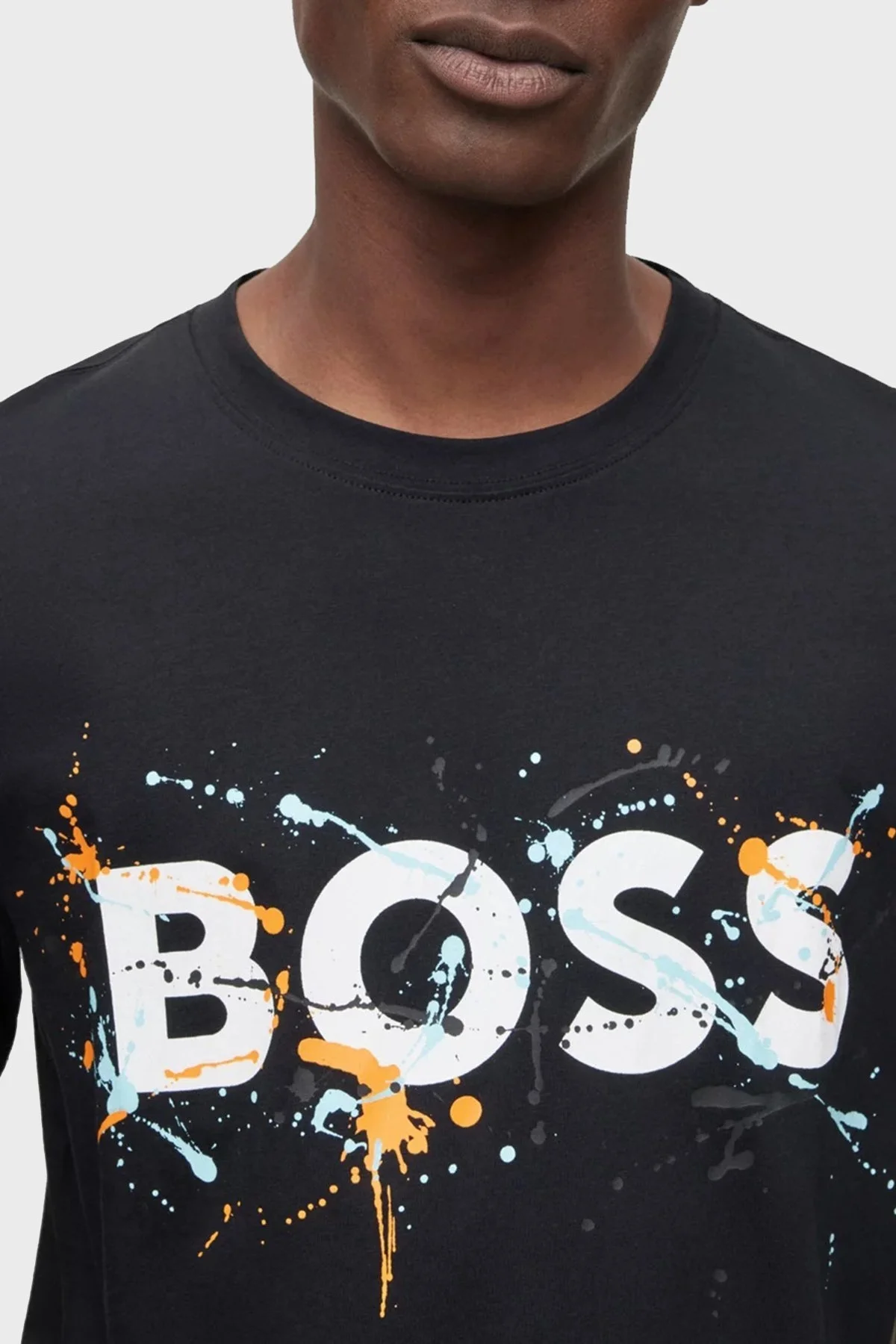 Boss % 100 Pamuk Relaxed Fit Bisiklet Yaka Erkek T Shirt 50491718 001 SİYAH - 4