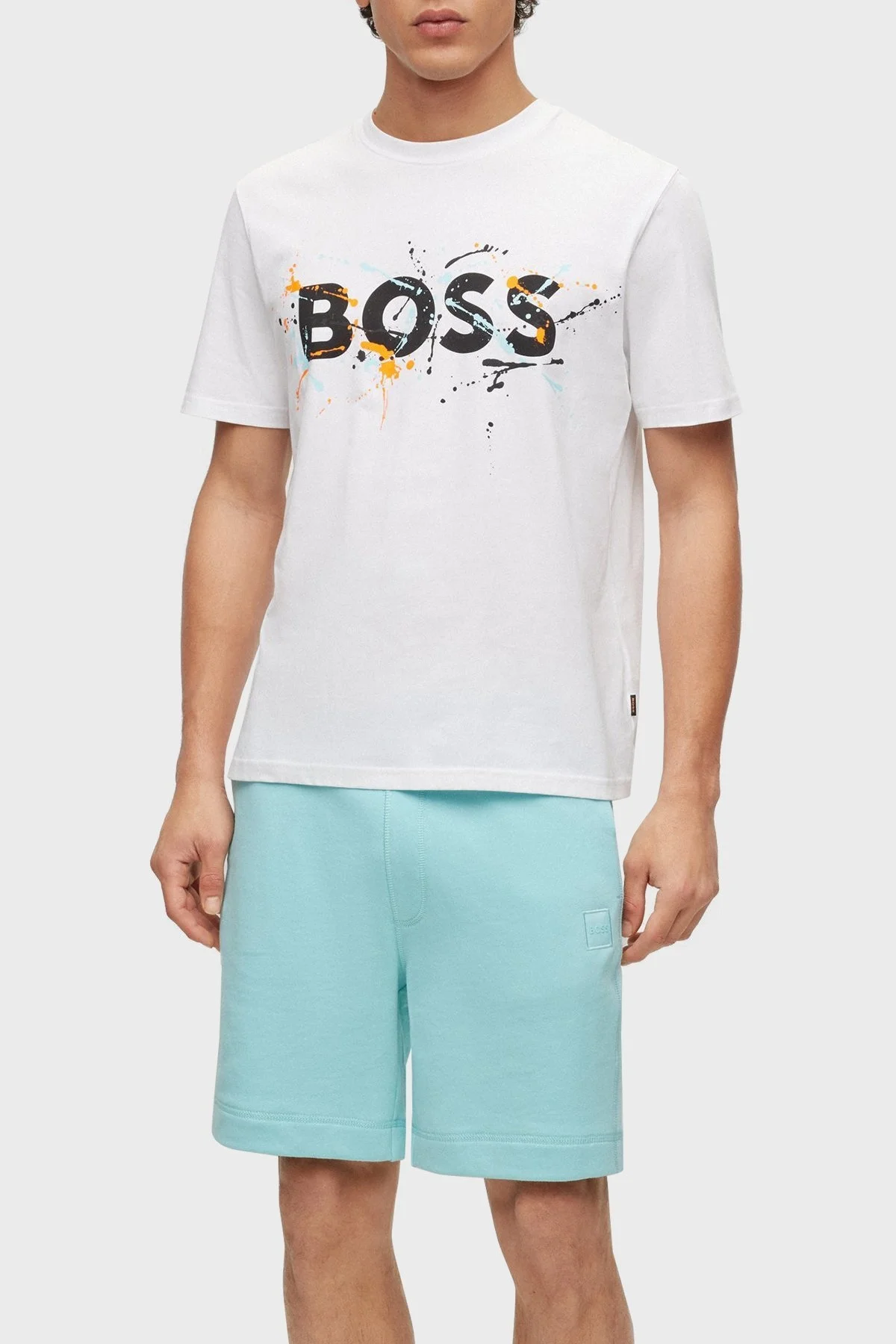 Boss % 100 Pamuk Relaxed Fit Bisiklet Yaka Erkek T Shirt 50491718 102 BEYAZ - 1