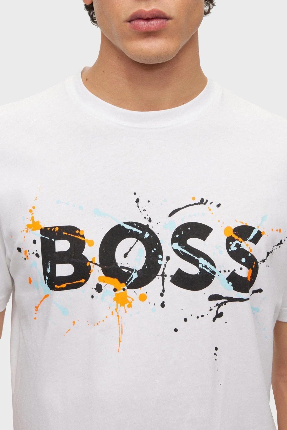 Boss % 100 Pamuk Relaxed Fit Bisiklet Yaka Erkek T Shirt 50491718 102 BEYAZ - 3