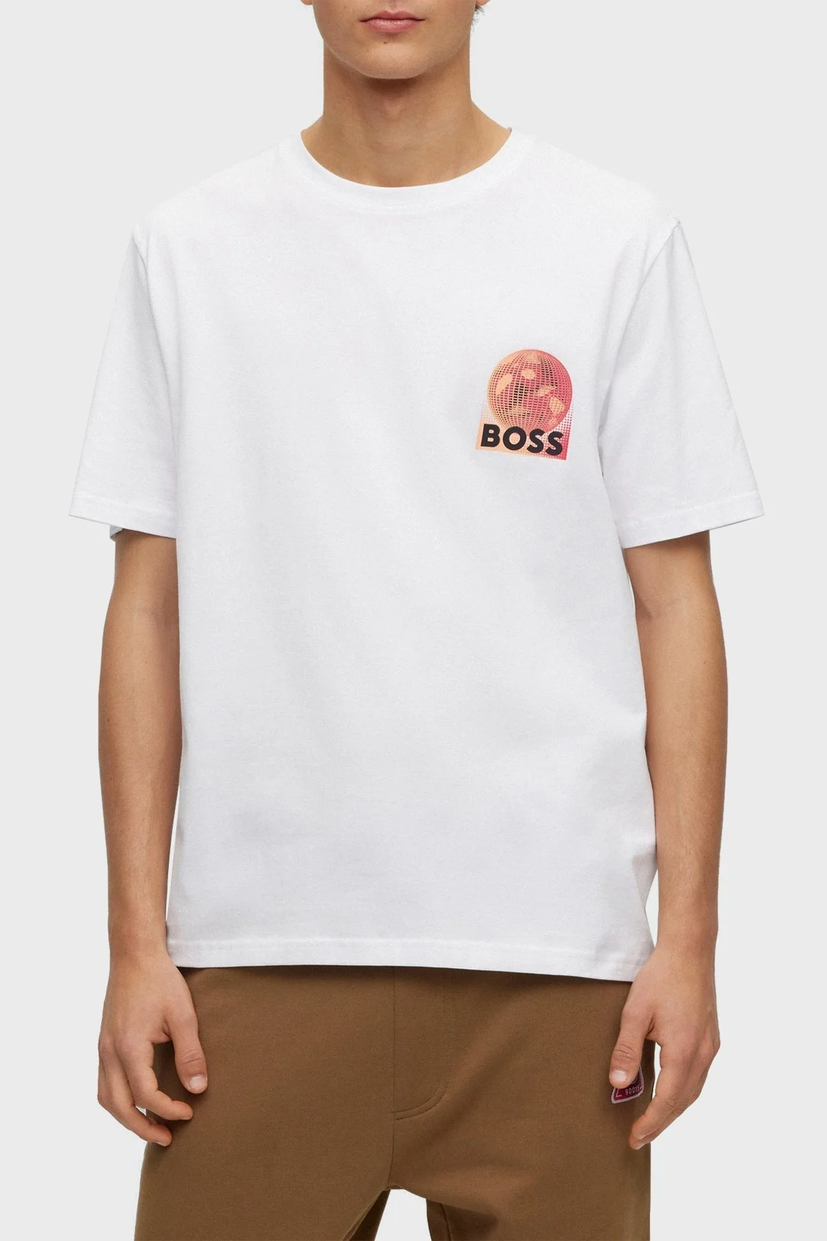 Boss % 100 Pamuk Relaxed Fit Bisiklet Yaka Erkek T Shirt 50491723 100 BEYAZ - 1