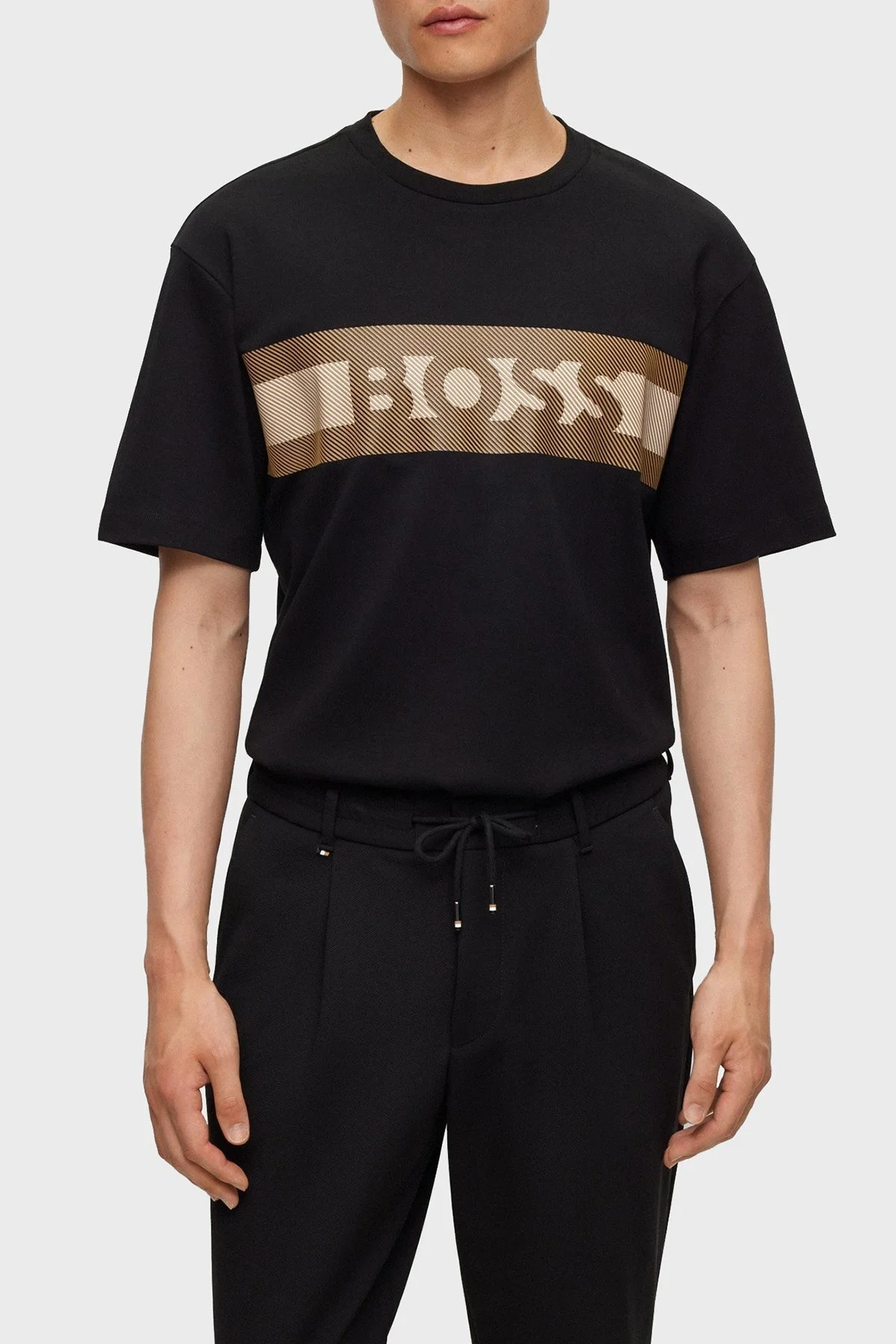 Boss % 100 Pamuk Relaxed Fit Bisiklet Yaka Erkek T Shirt 50495687 001 SİYAH - 1