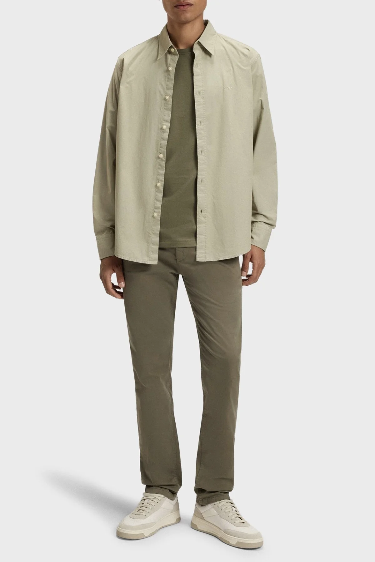 Boss % 100 Pamuk Relaxed Fit Bisiklet Yaka Erkek T Shirt 50508584 342 HAKİ - 2